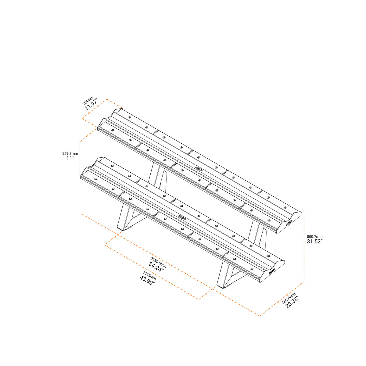 Commercial Dumbbell Rack