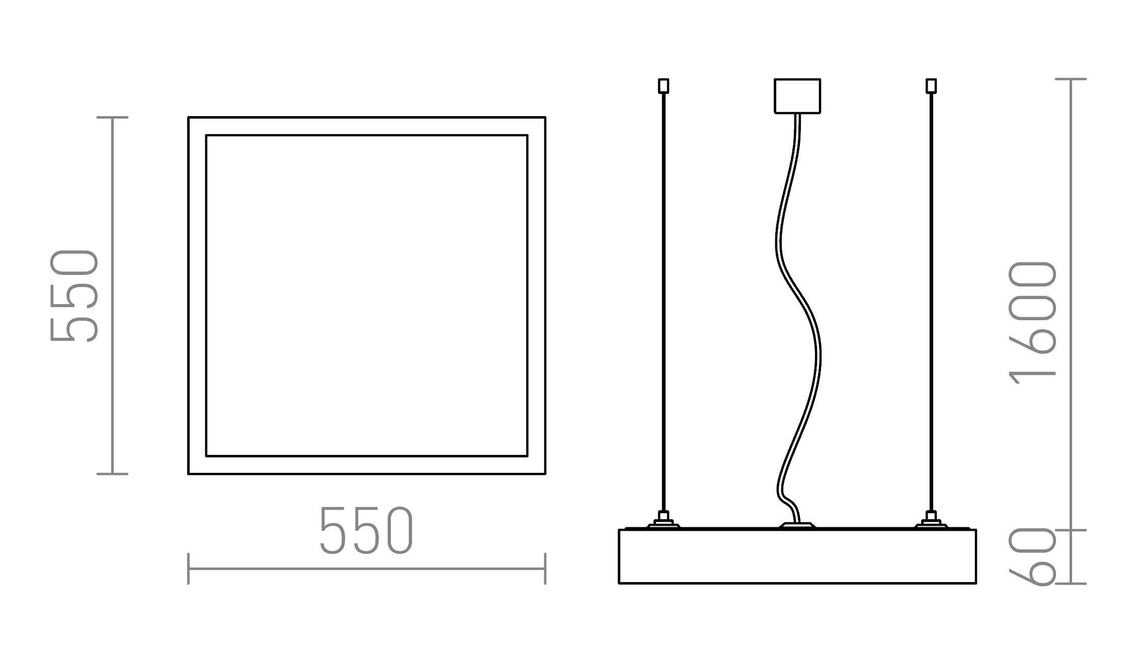 STRUCTURAL PENDELLEUCHTE 55X55 - Product sketch