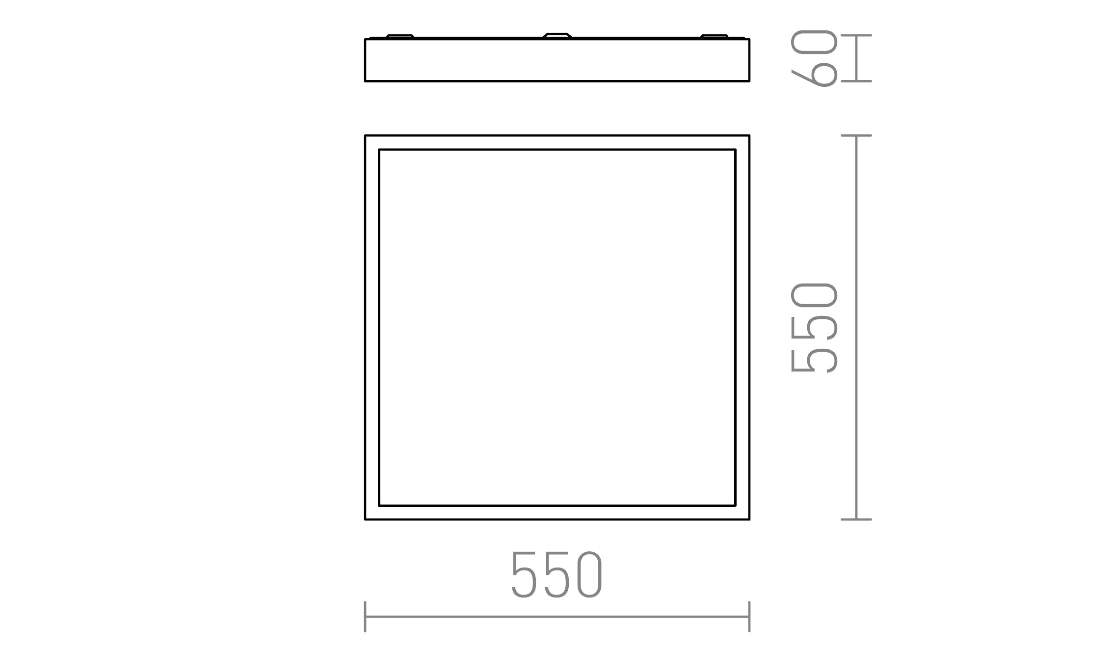 STRUCTURAL AUFBAULEUCHTE 55X55 - Product sketch