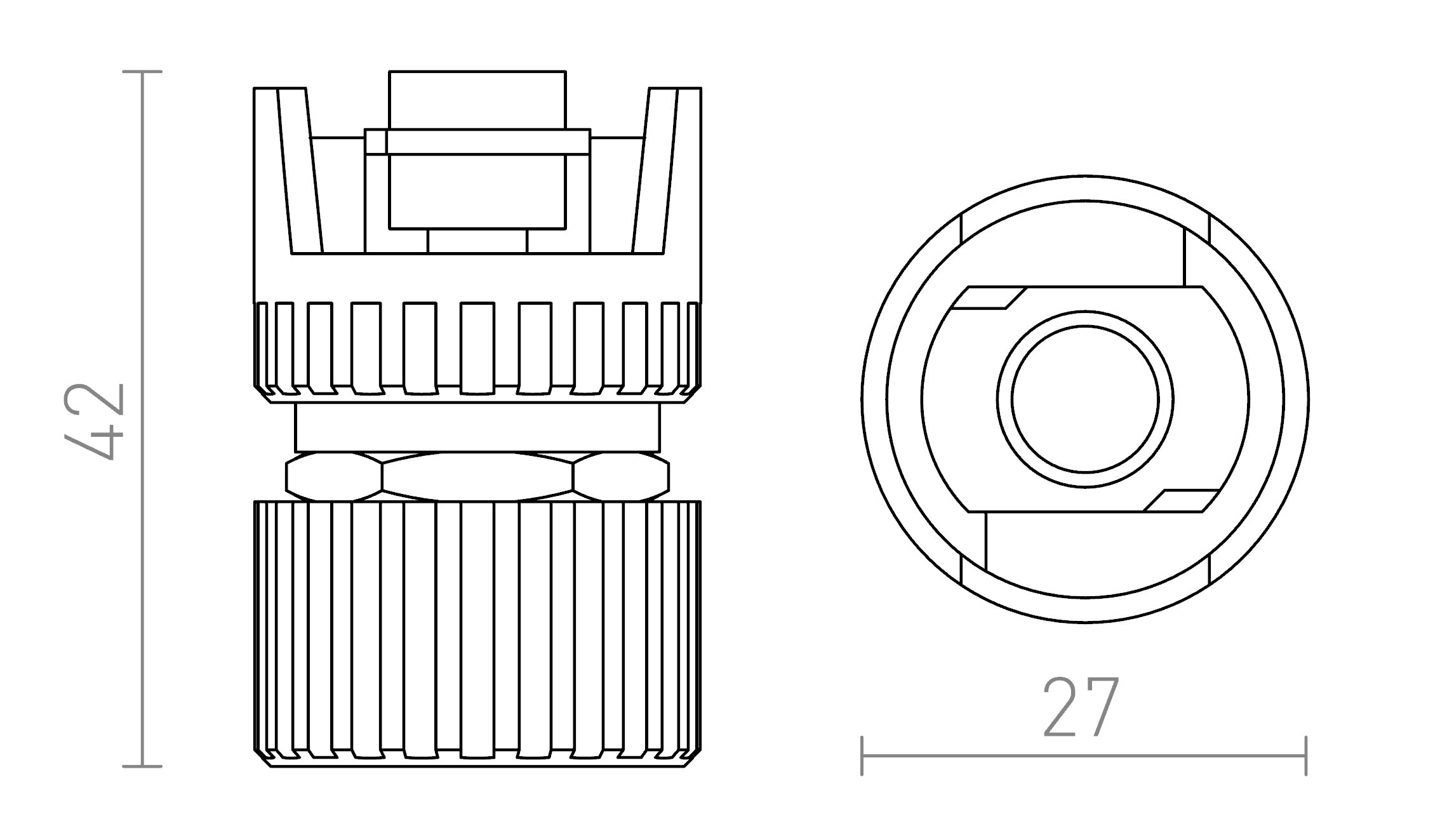 EUTRAC mechanischer Adapter - Product sketch