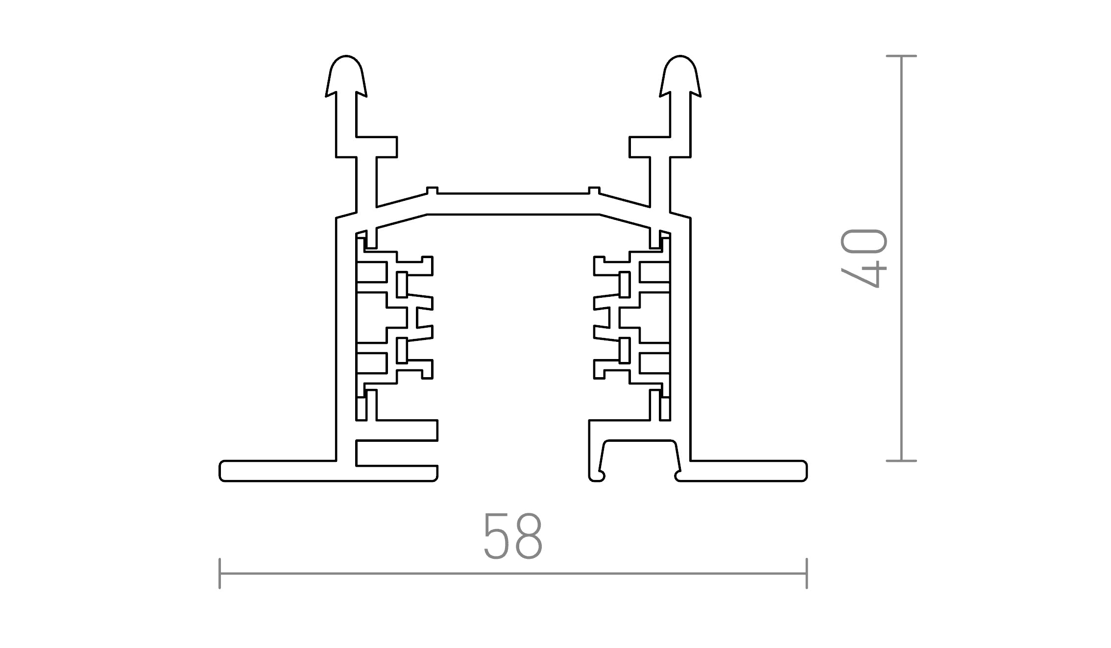EUTRAC Einbau-Stromschiene - Product sketch