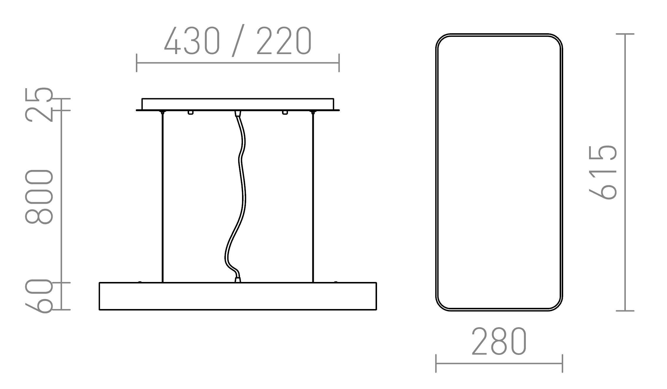 MENSA RC PENDELLEUCHTE - Product sketch