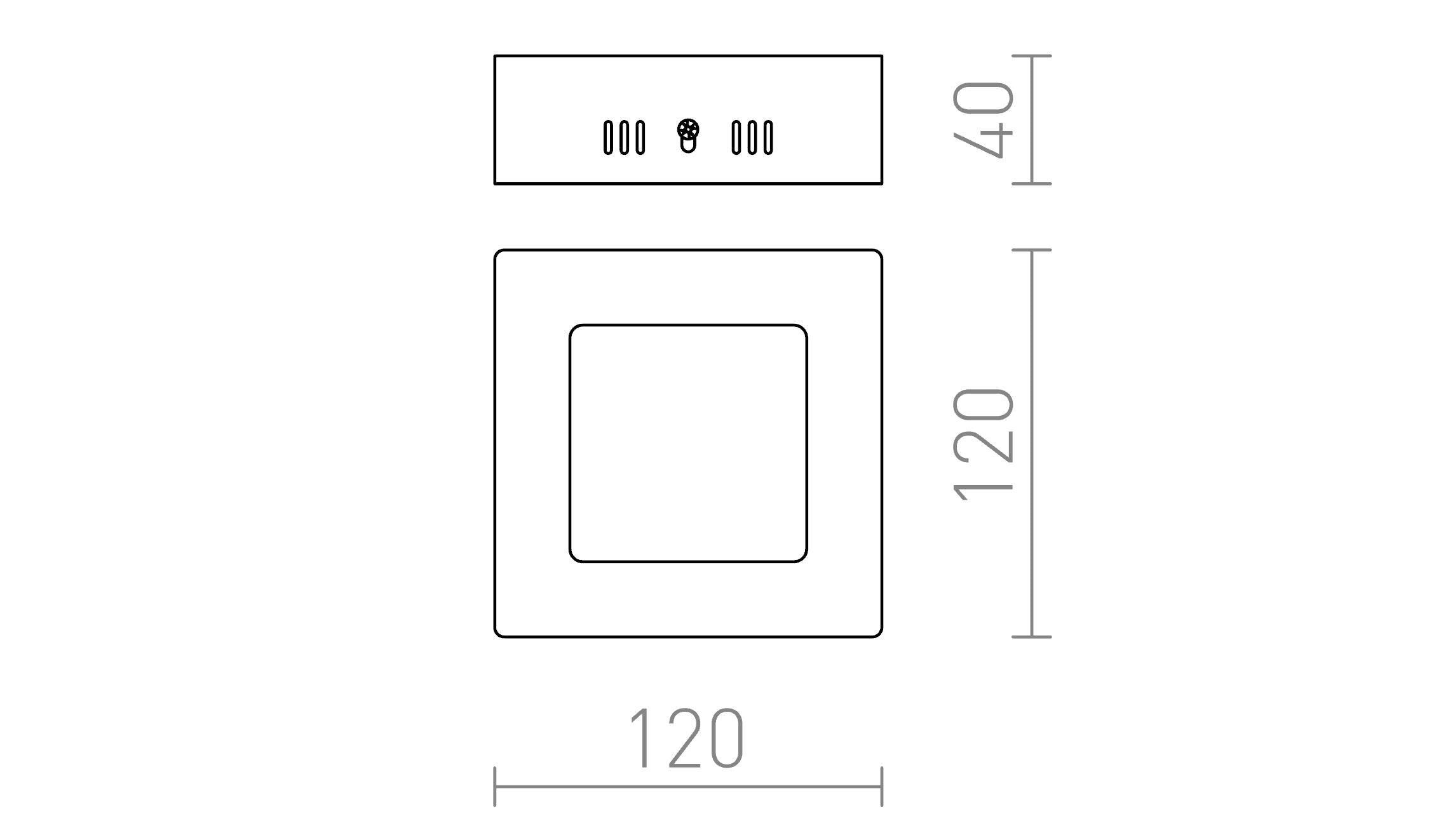 SLENDER SQ 12 AUFBAULEUCHTE - Product sketch