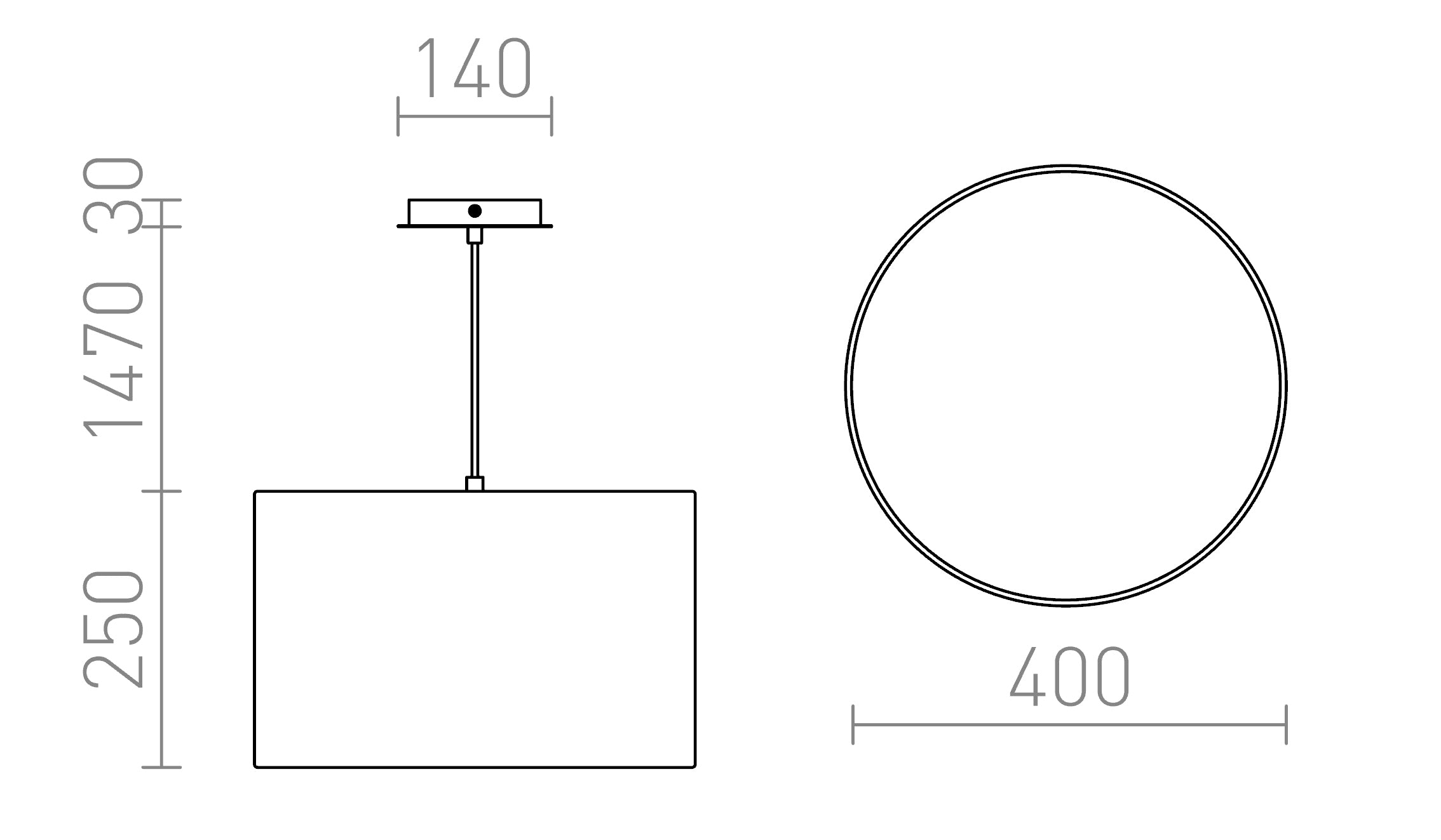 LALO PENDELLEUCHTE 40 - Product sketch