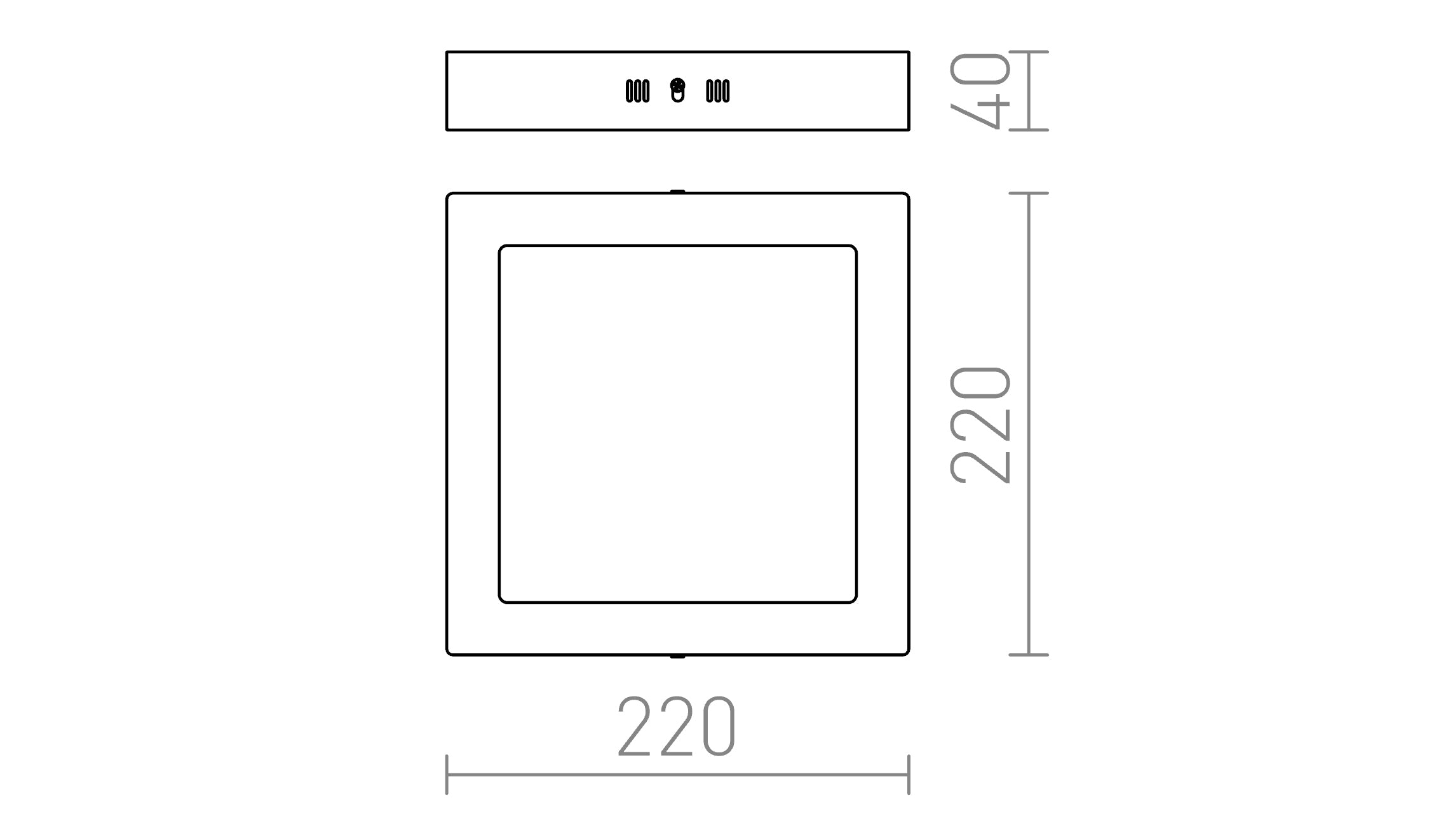 SLENDER SQ 22 AUFBAULEUCHTE - Product sketch