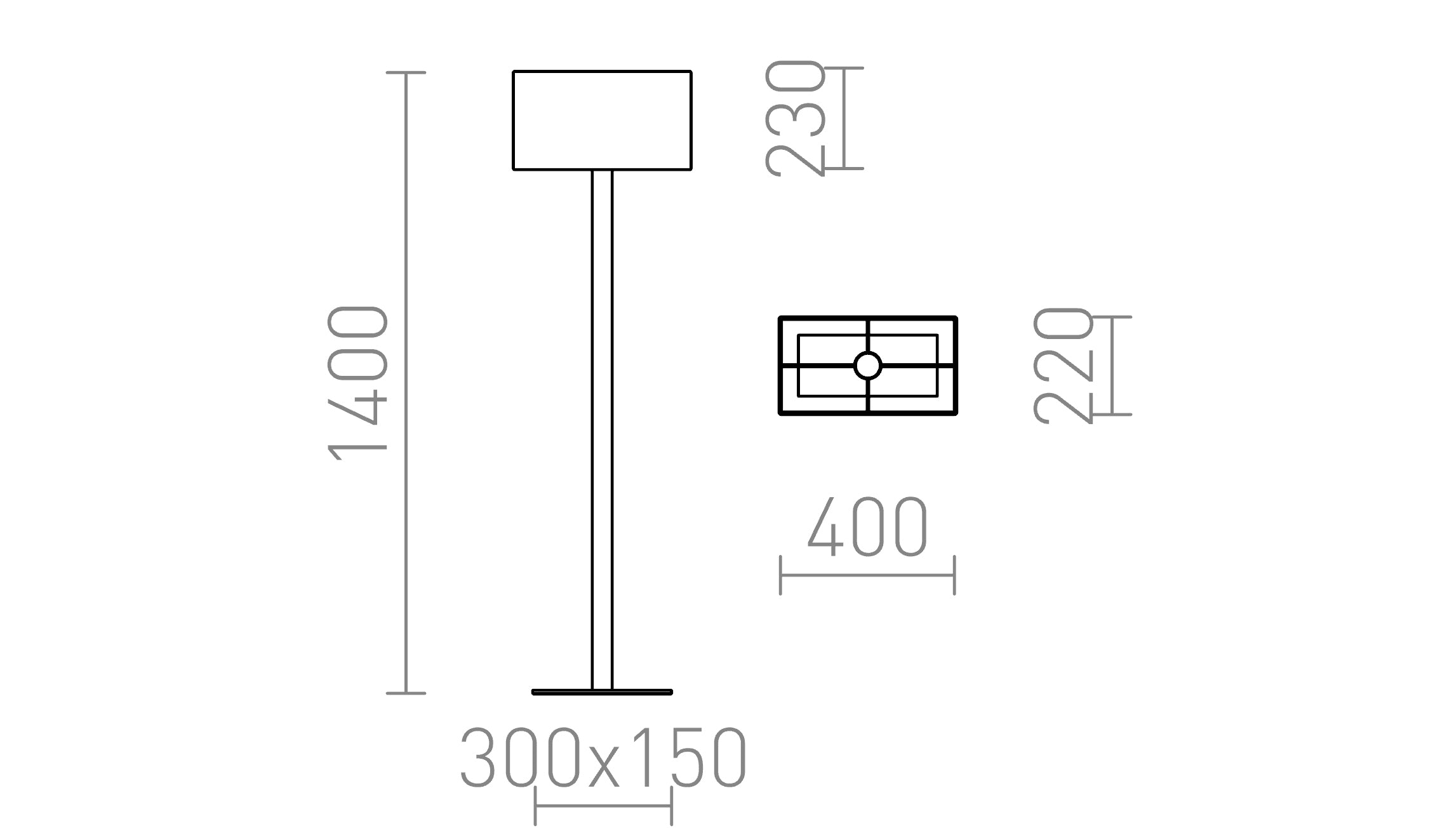 PLAZA STANDLEUCHTE - Product sketch
