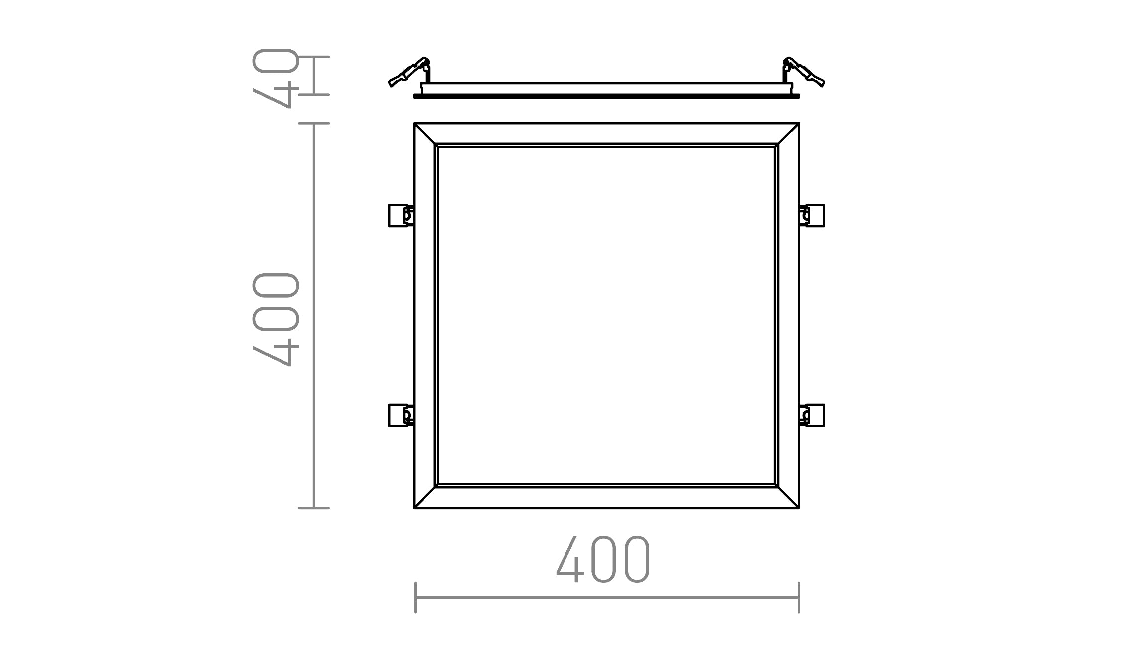 STRUCTURAL LED EINBAULEUCHTE 40X40 - Product sketch
