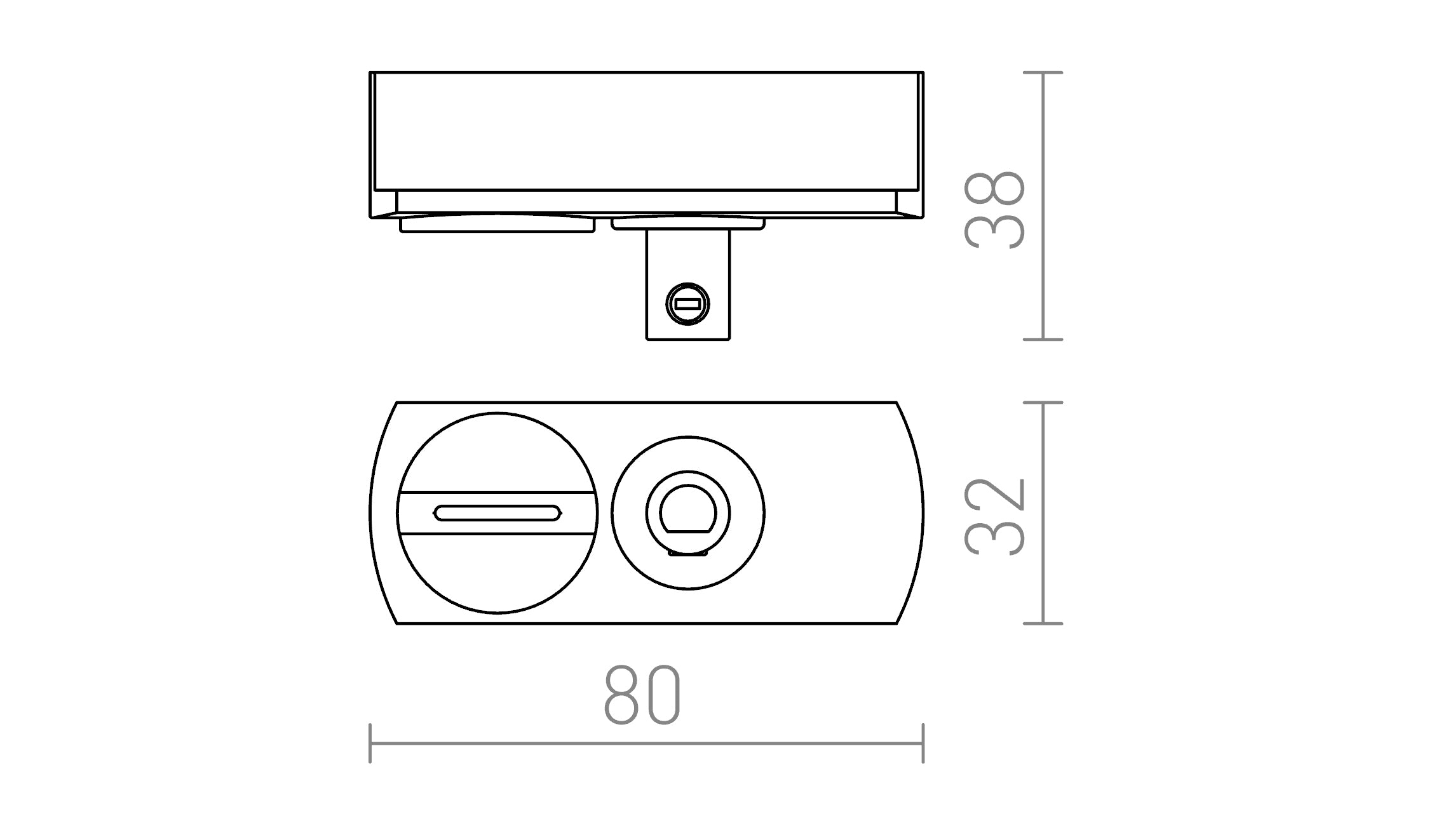Adapter FÜR 1-PHASE-STROMSCHIENE - Product sketch