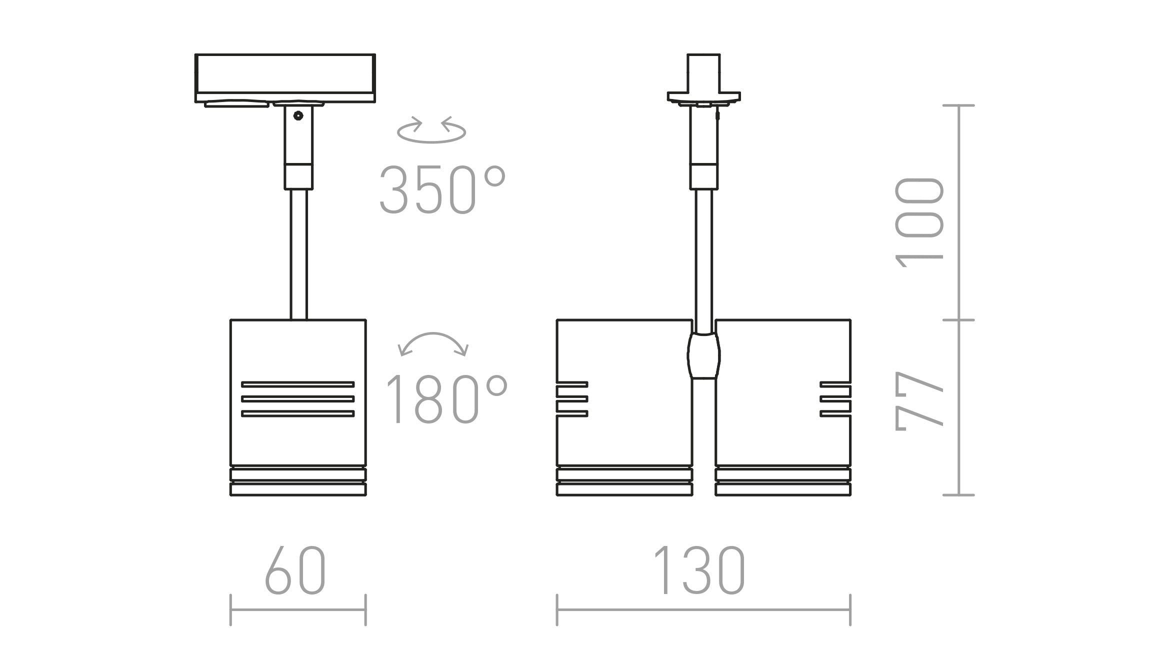 BEEBA II FÜR 1-PHASEN-STROMSCHIENE - Product sketch