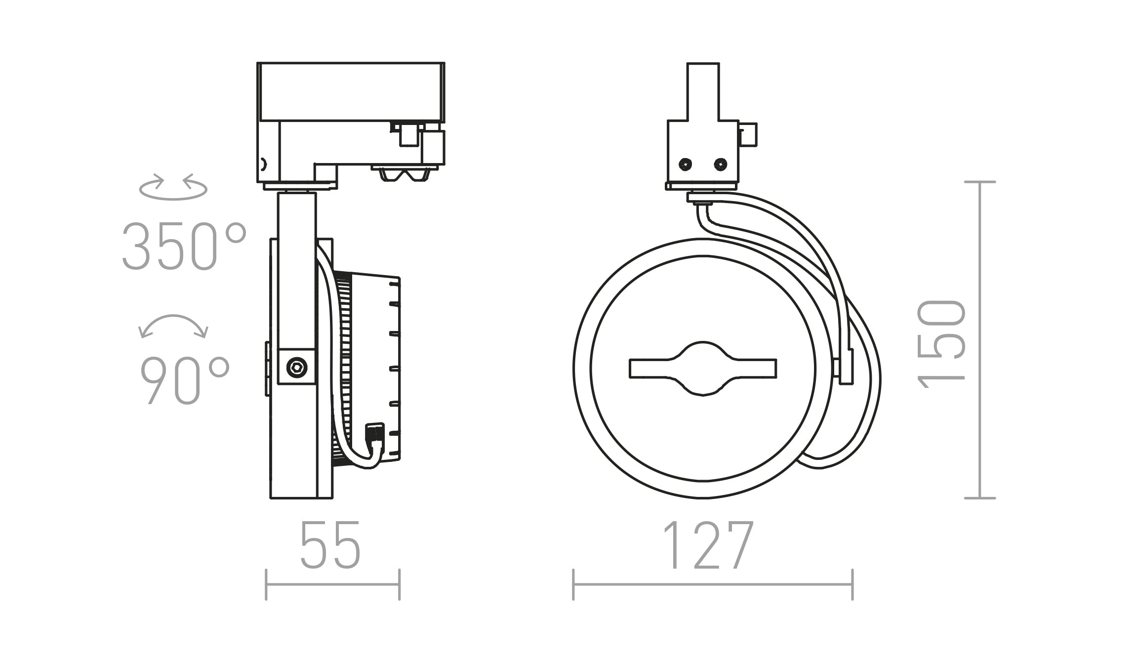 KELLY LED FÜR 3-PHASE-STROMSCHIENE - Product sketch