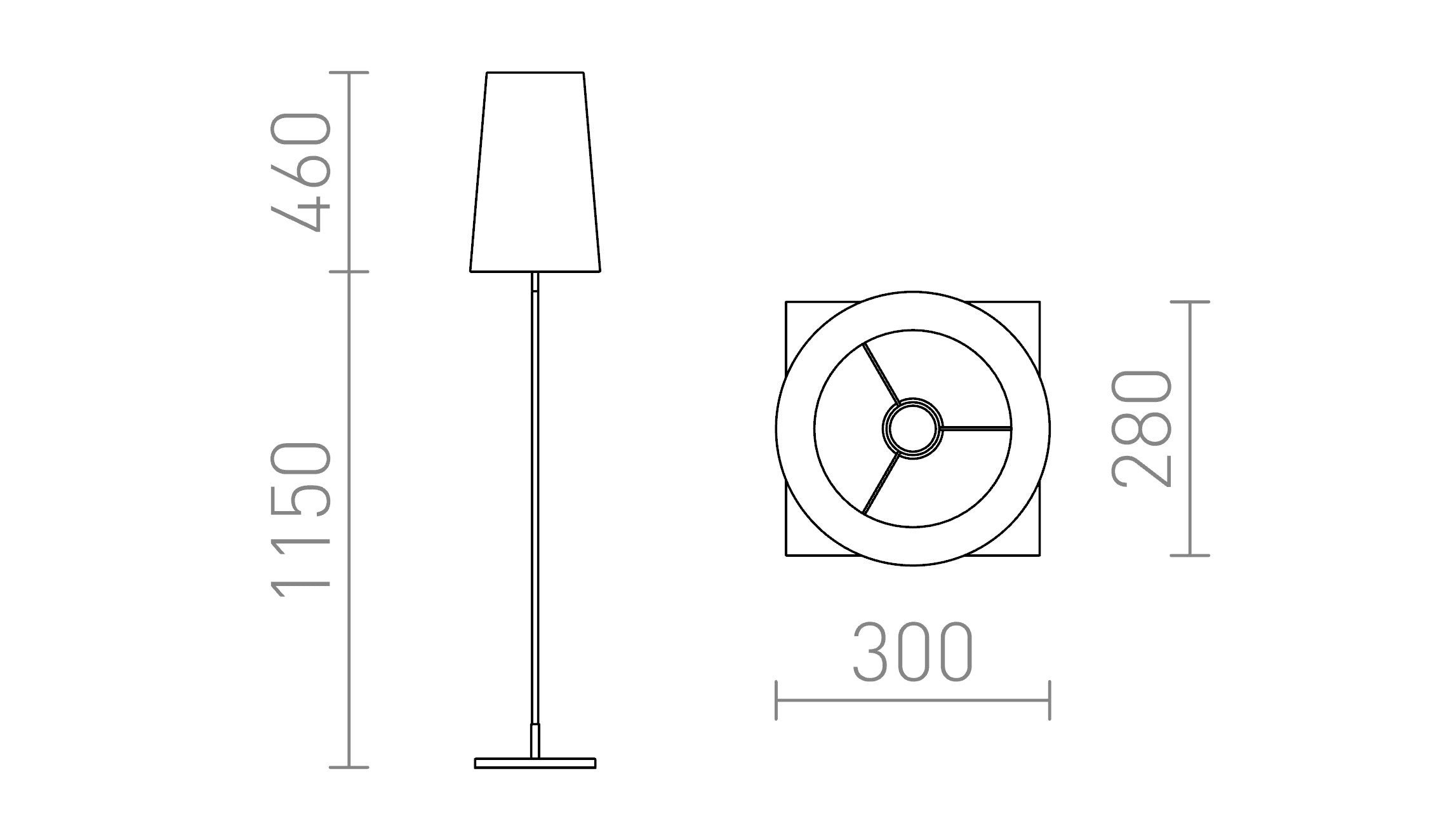 LULU STANDLEUCHTE - Product sketch