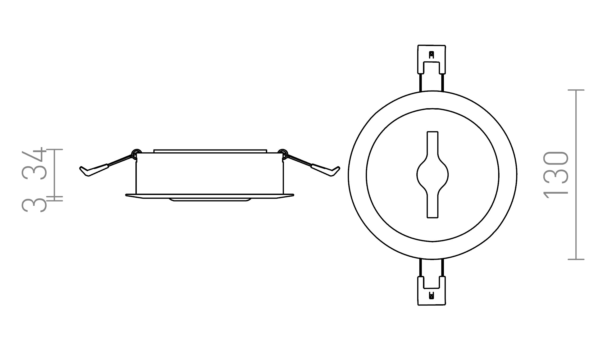 KELLY LED EINBAULEUCHTE - Product sketch