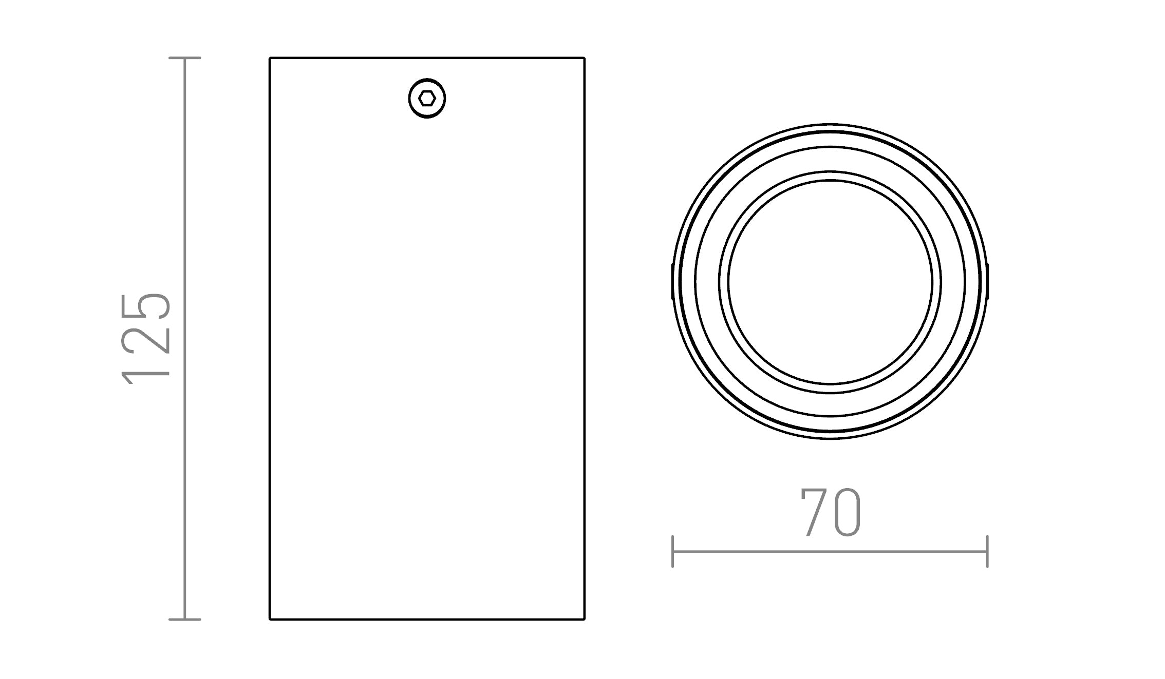 TUBA DECKENLEUCHTE - Product sketch