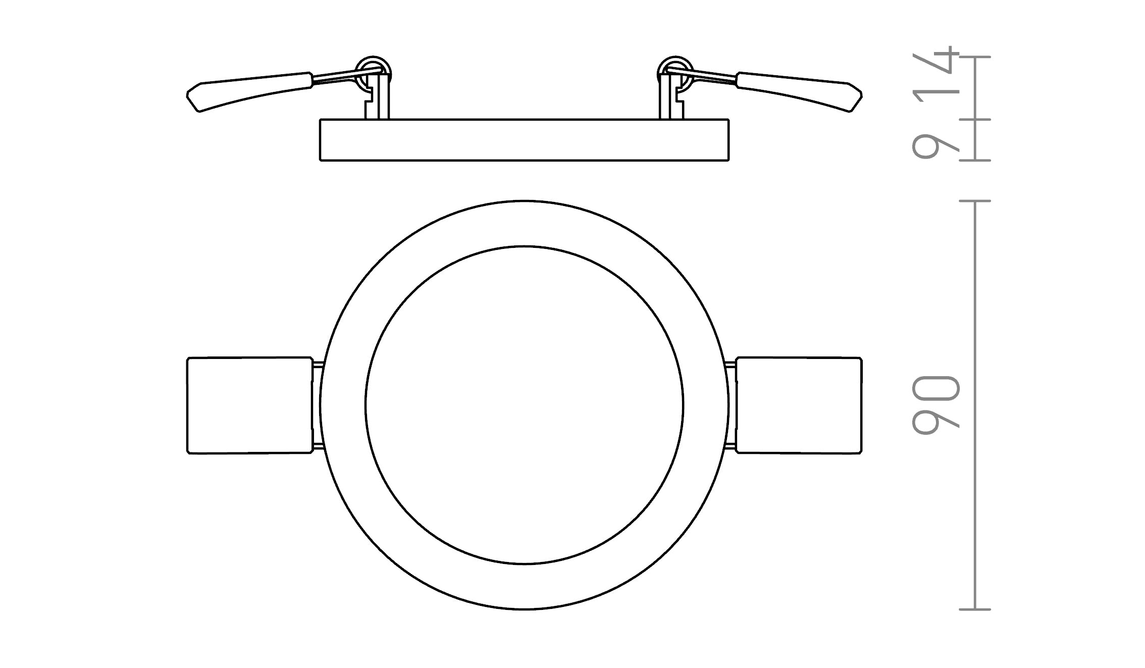 HUE R 9 EINBAULEUCHTE - Product sketch