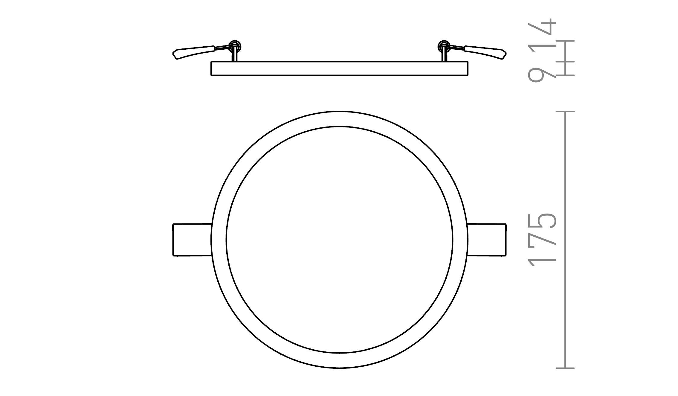 HUE R 17 EINBAULEUCHTE - Product sketch