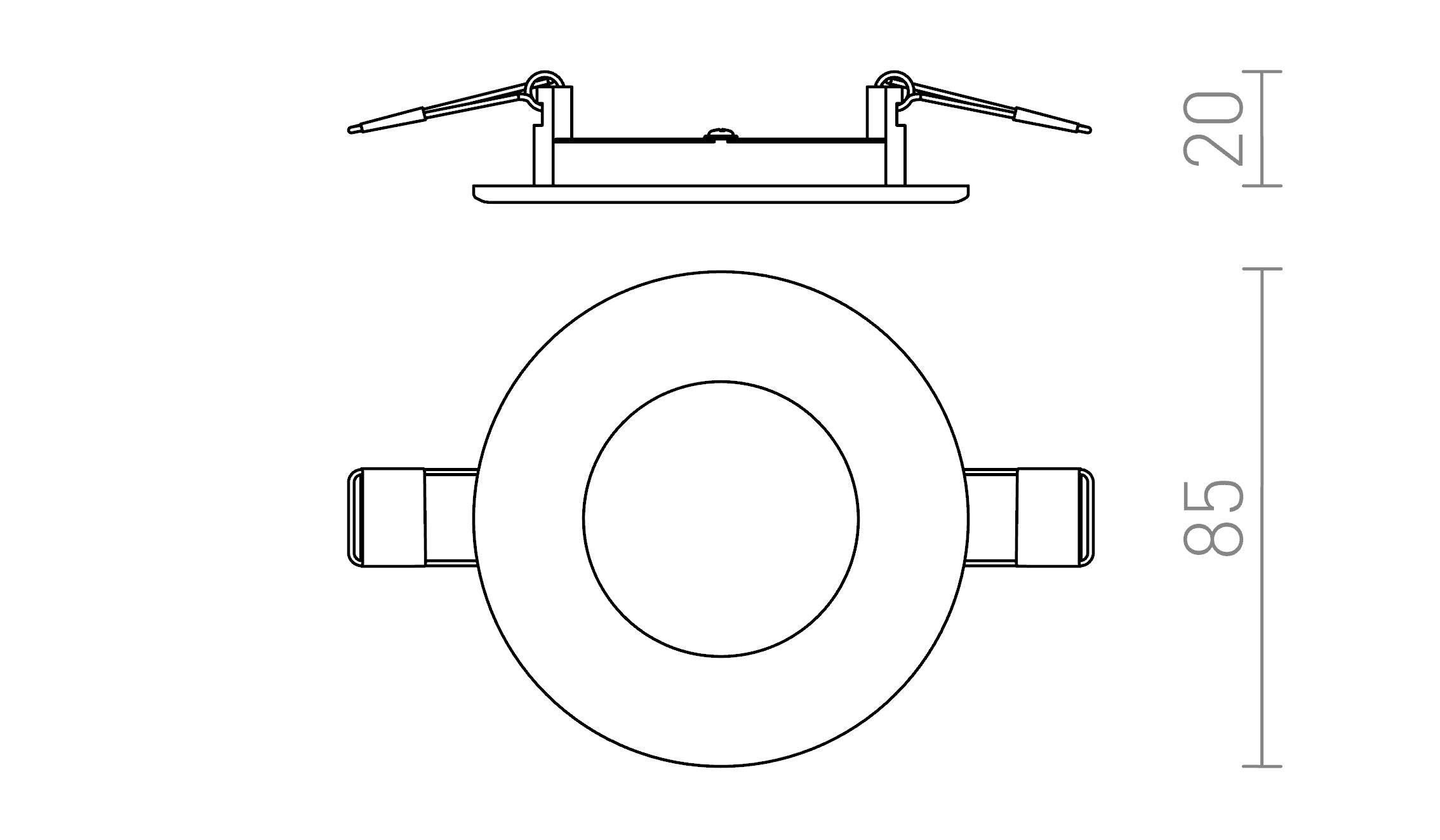 SOCORRO R 85 EINBAULEUCHTE - Product sketch