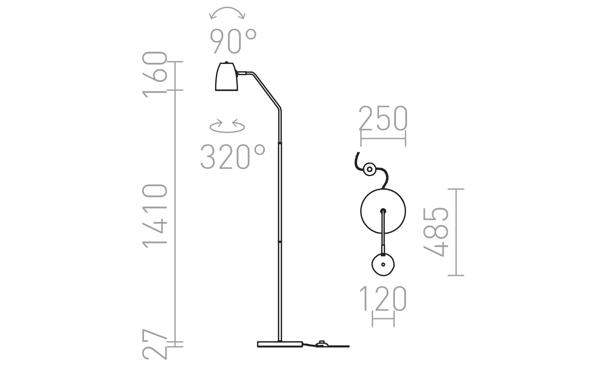PRAGMA STANDLEUCHTE - Product sketch