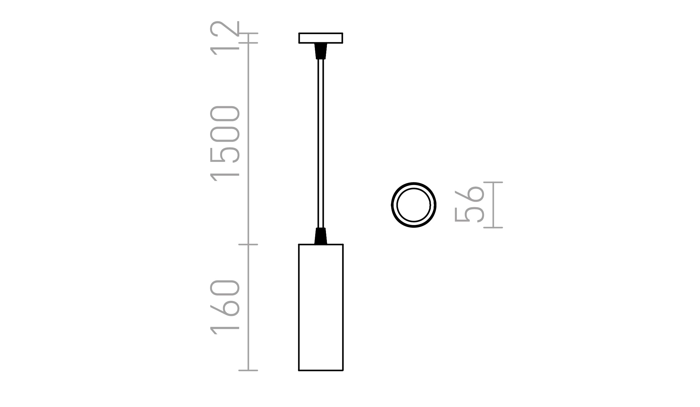 MAVRO PENDELLEUCHTE - Product sketch
