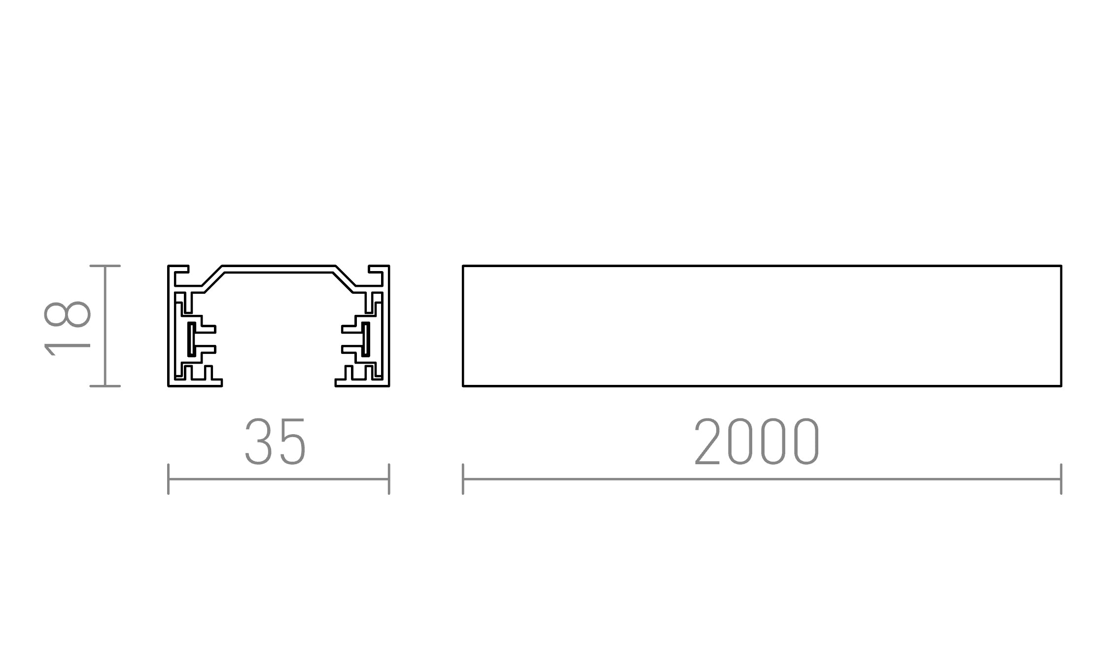 1-PHASE-STROMSCHIENE 2M - Product sketch