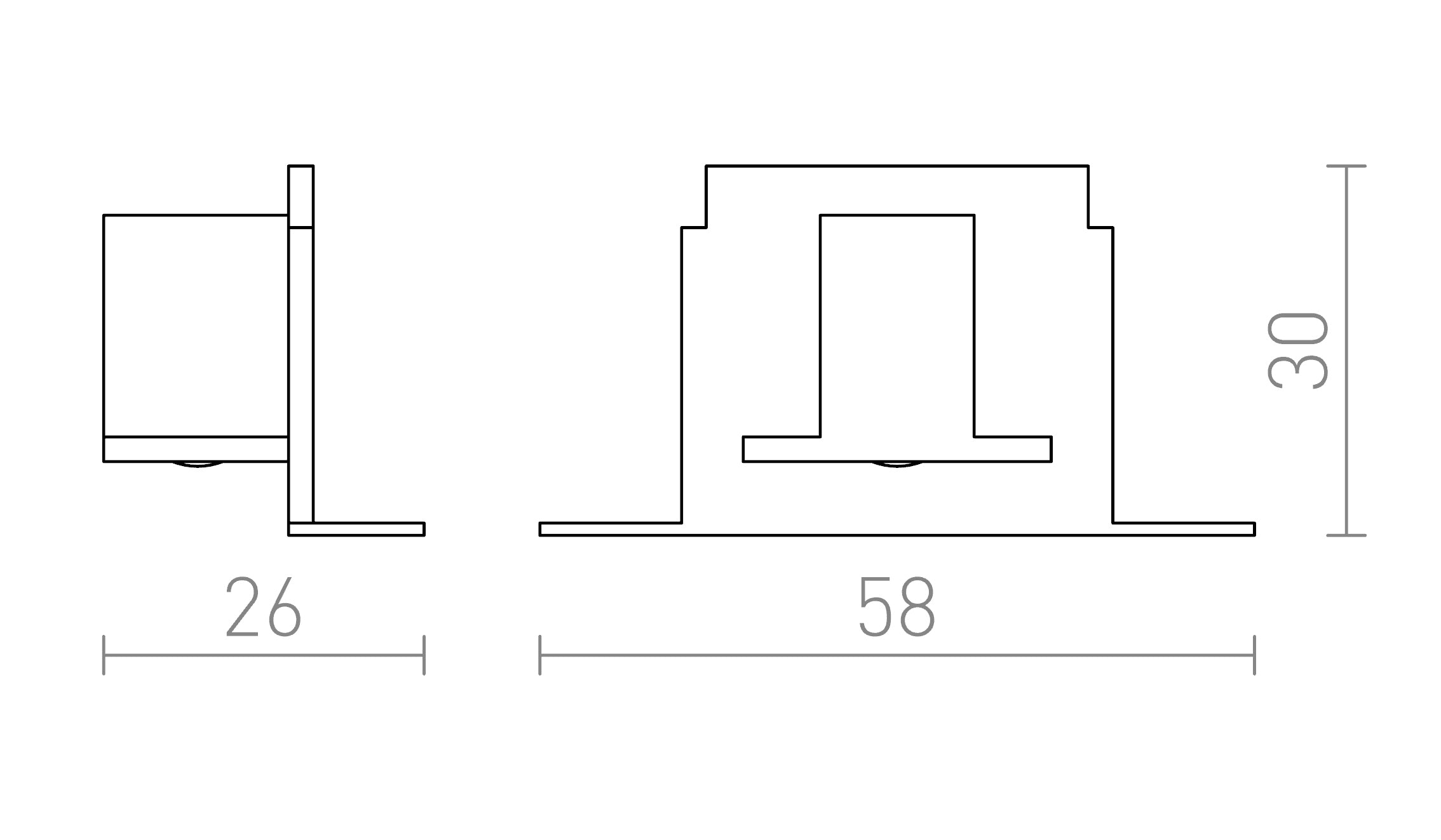 EUTRAC ENDKAPPE FÜR EINBAU -STROMSCHIENE - Product sketch