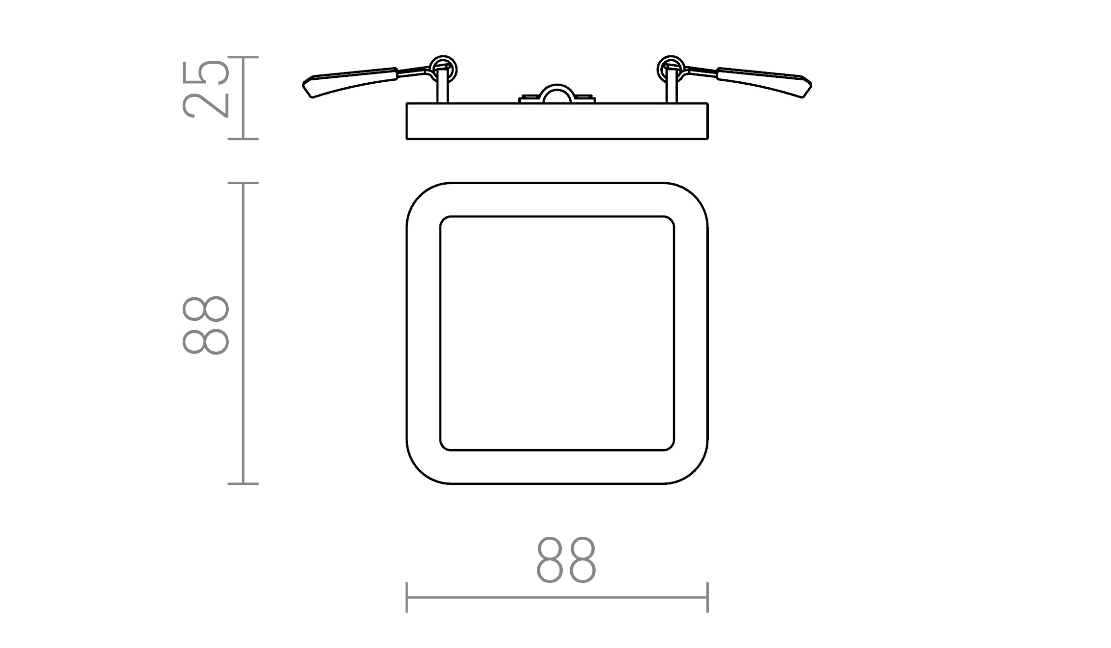 HUE SQ 9 DIM EINBAULEUCHTE - Product sketch