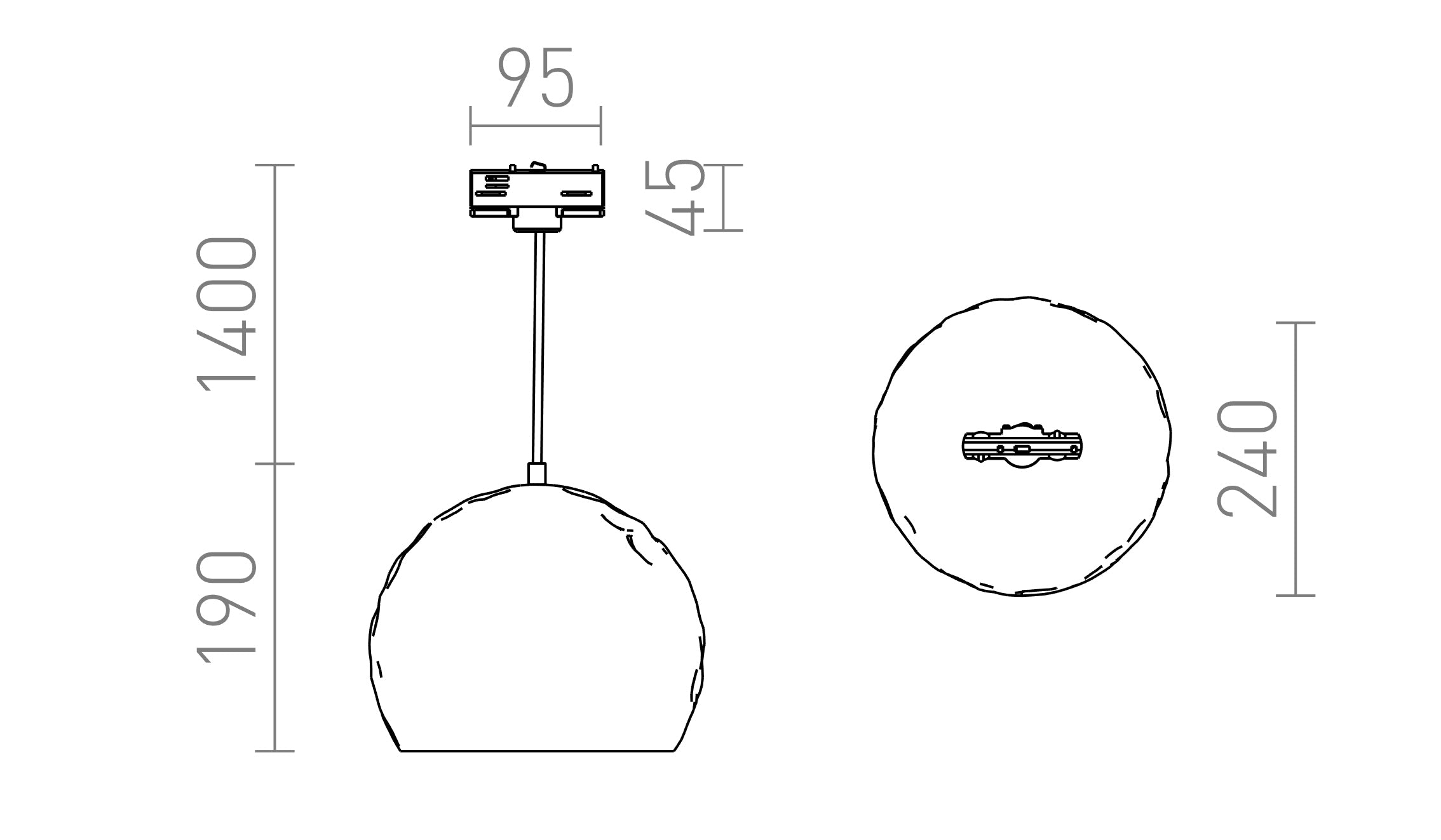 BLONDIE FÜR 3-PHASEN-STROMSCHIENE - Product sketch