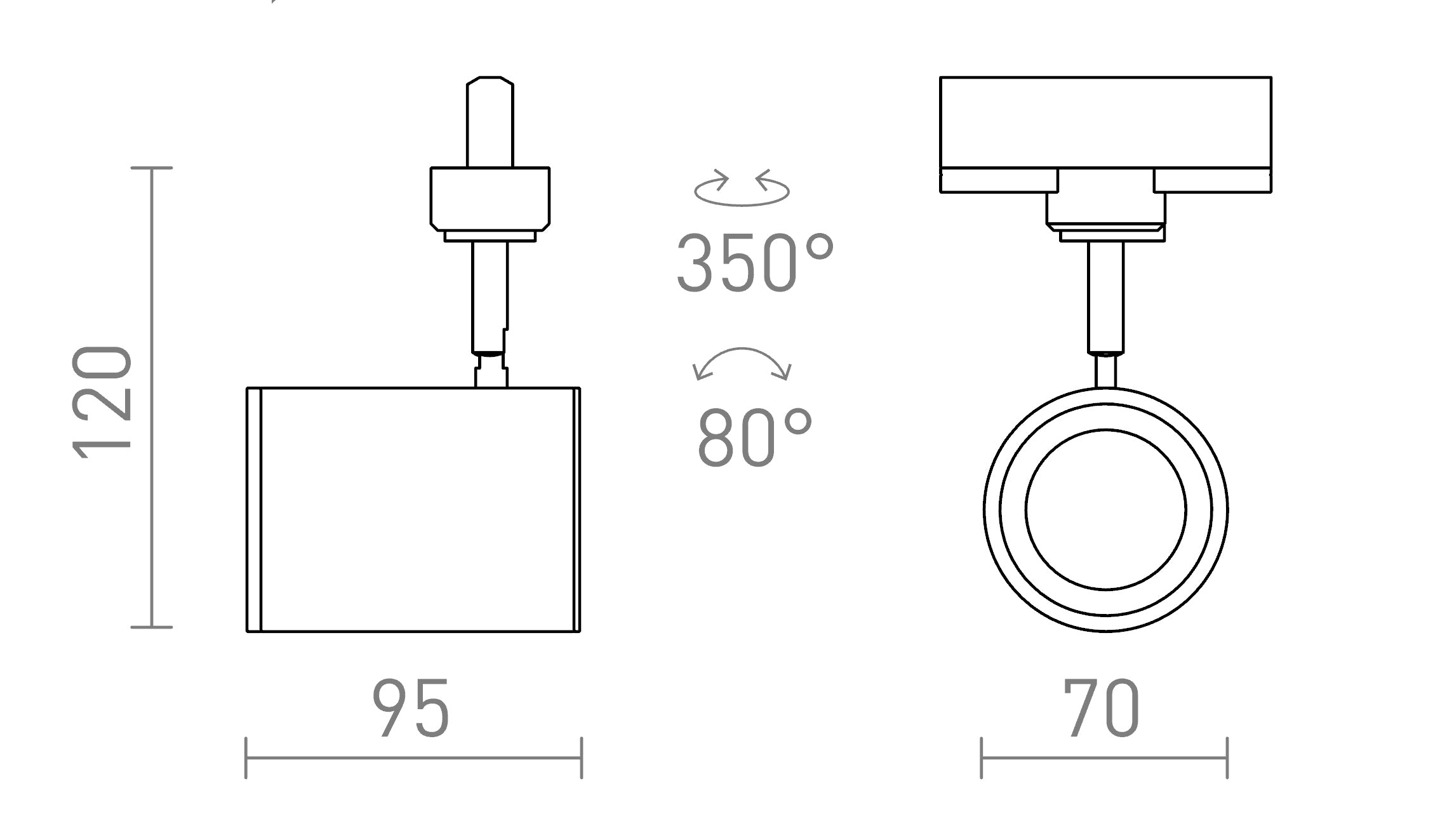 CADENZA FÜR 3-PHASE-STROMSCHIENE - Product sketch