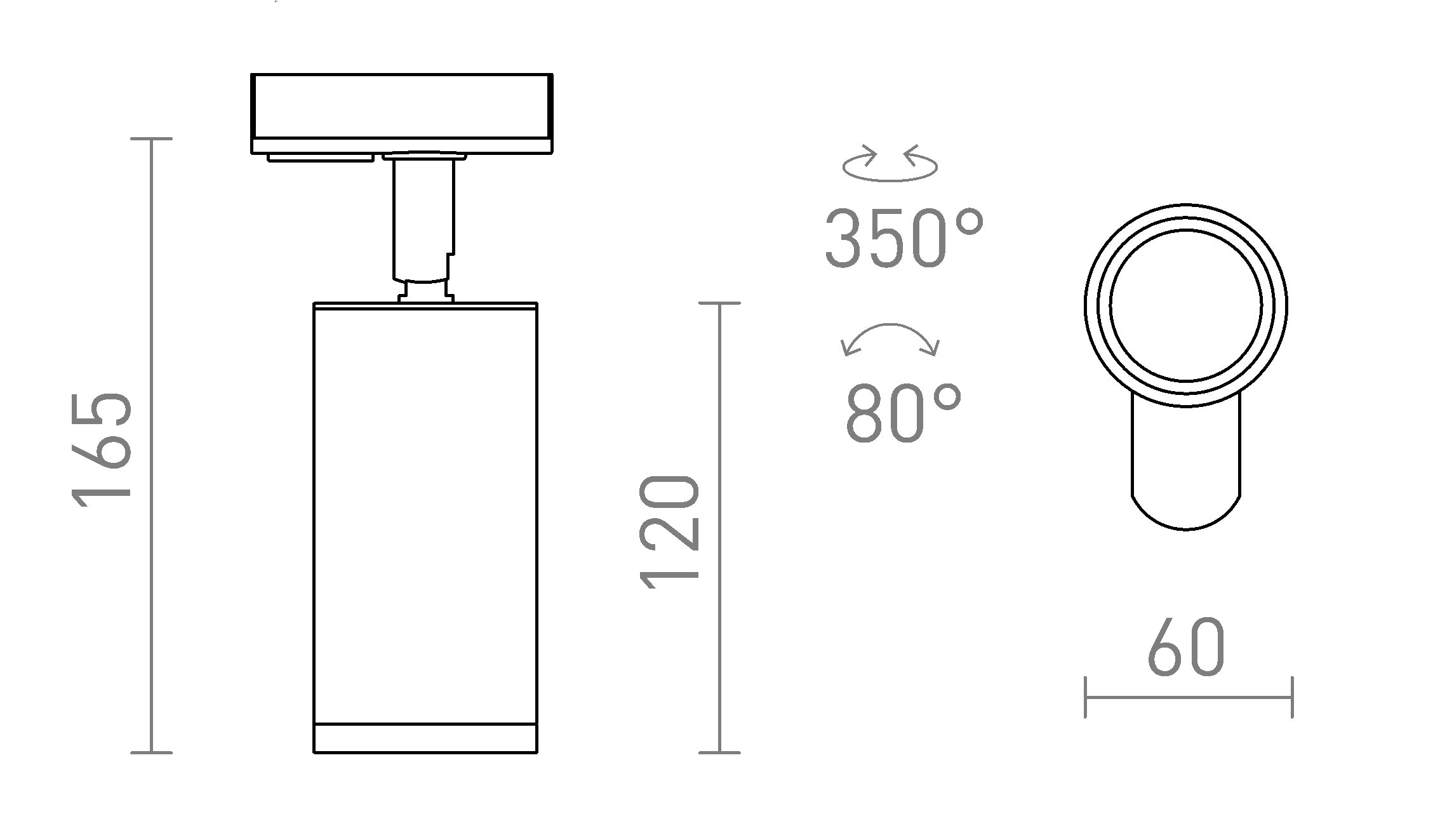 BELENOS FÜR 1-PHASEN-STROMSCHIENE - Product sketch