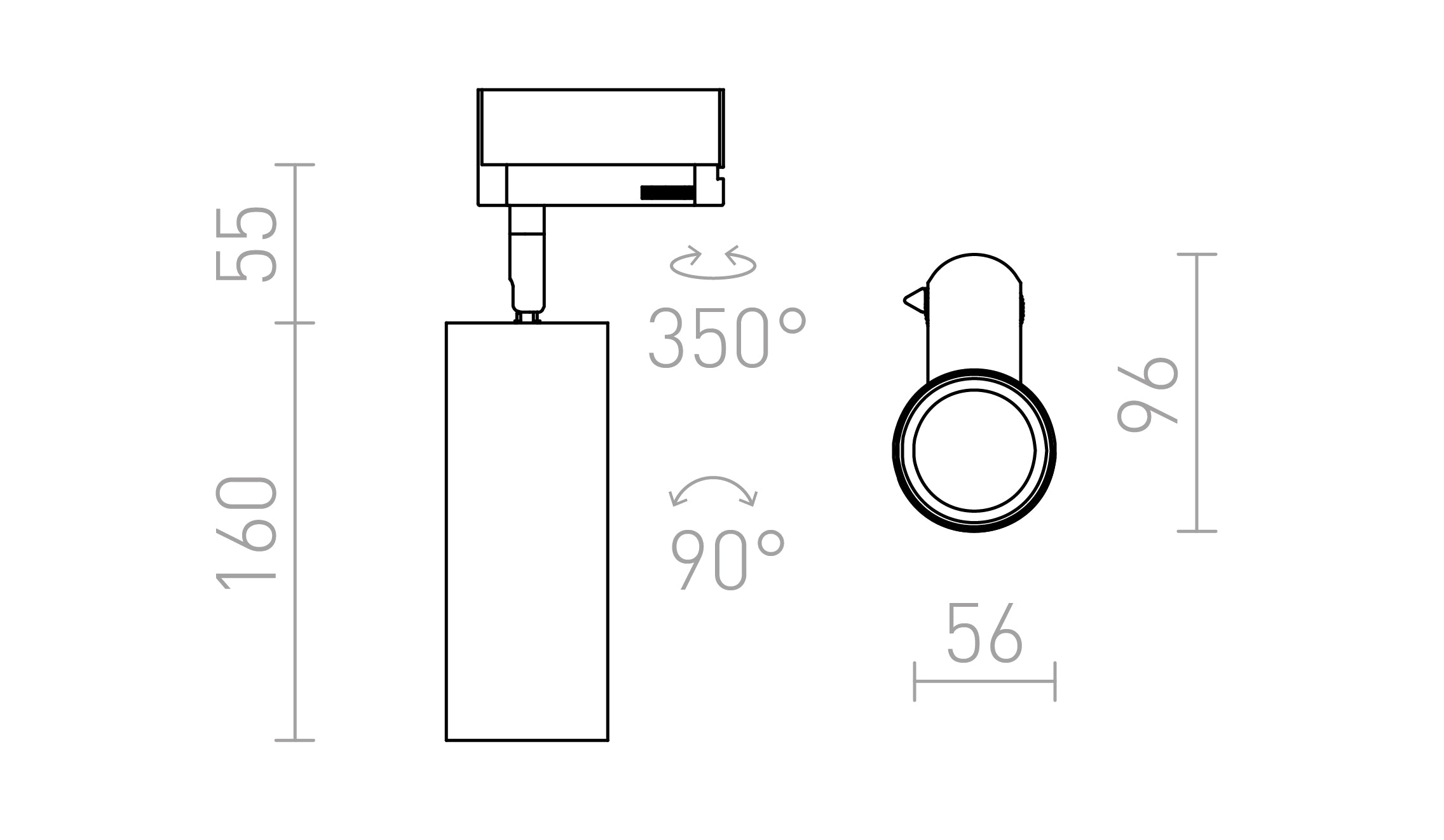 MAVRO DIMM FÜR 1-PHASEN-STROMSCHIENE - Product sketch