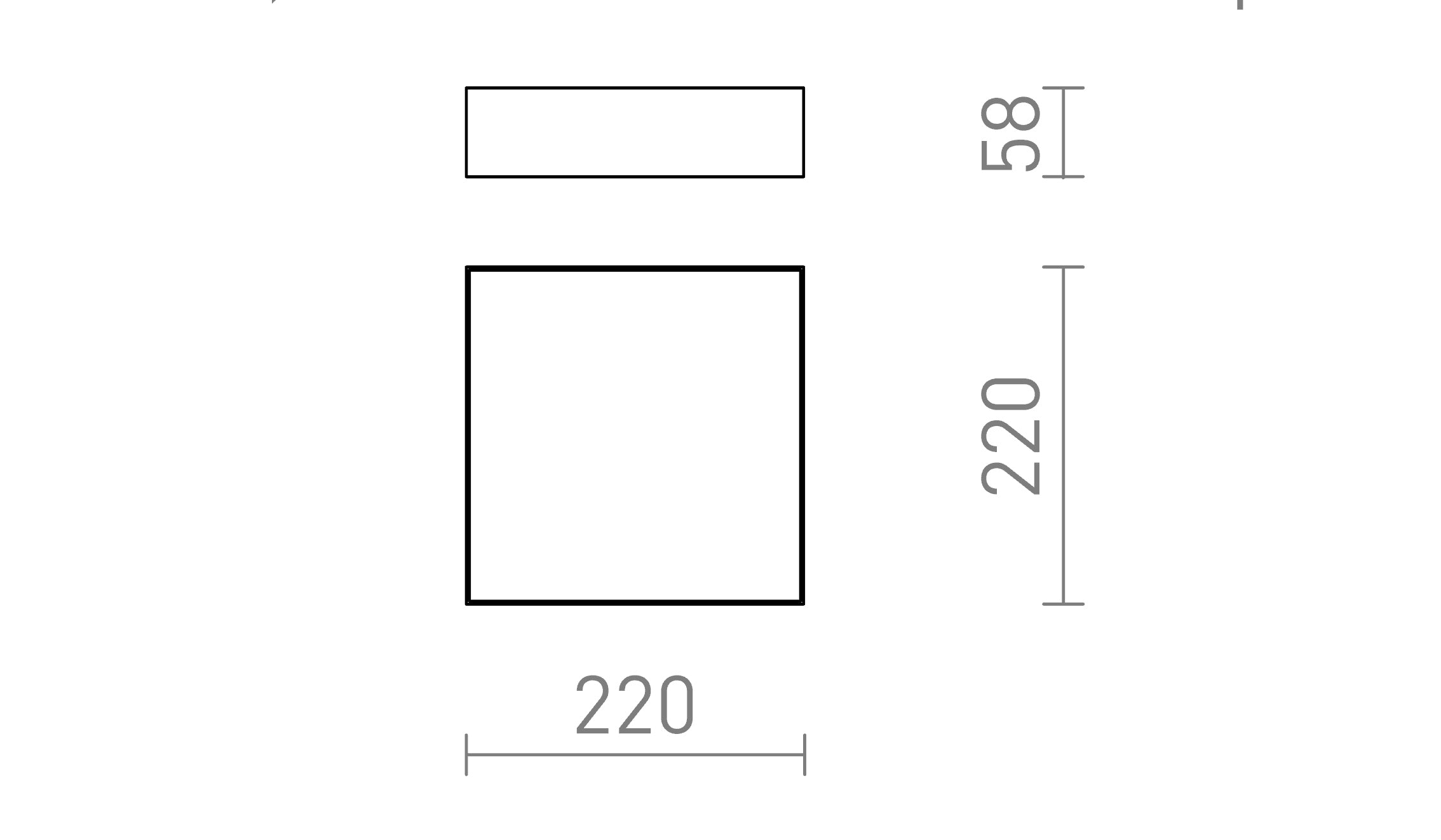 LARISA SQ 22 DECKENLEUCHTE - Product sketch