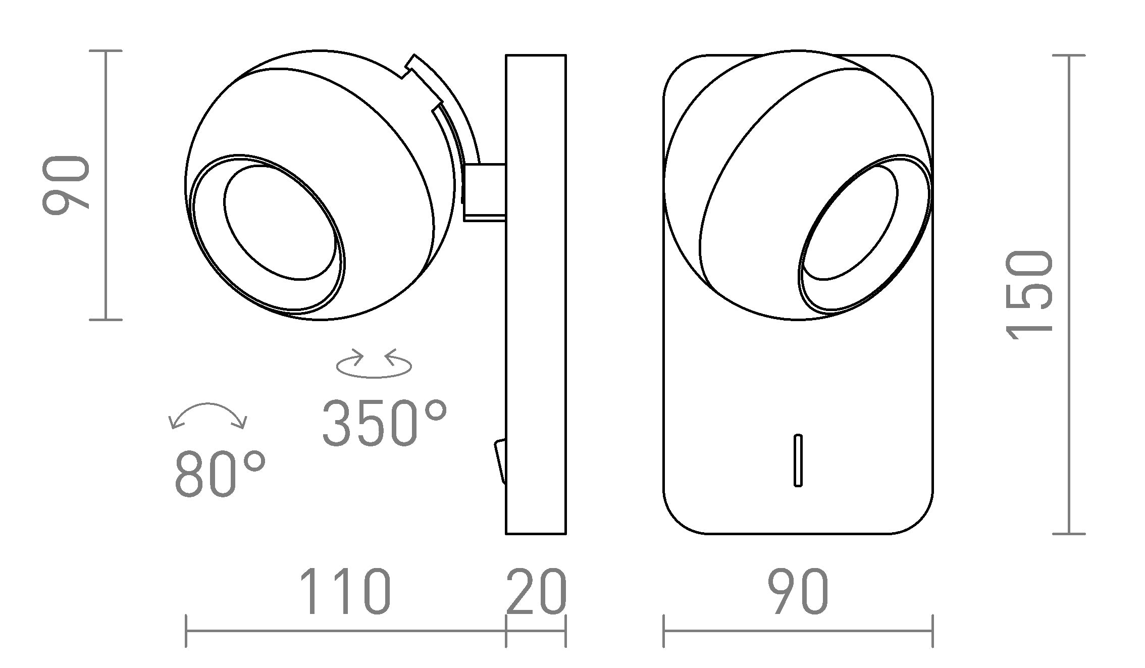 SIENA WANDLEUCHTE - Product sketch