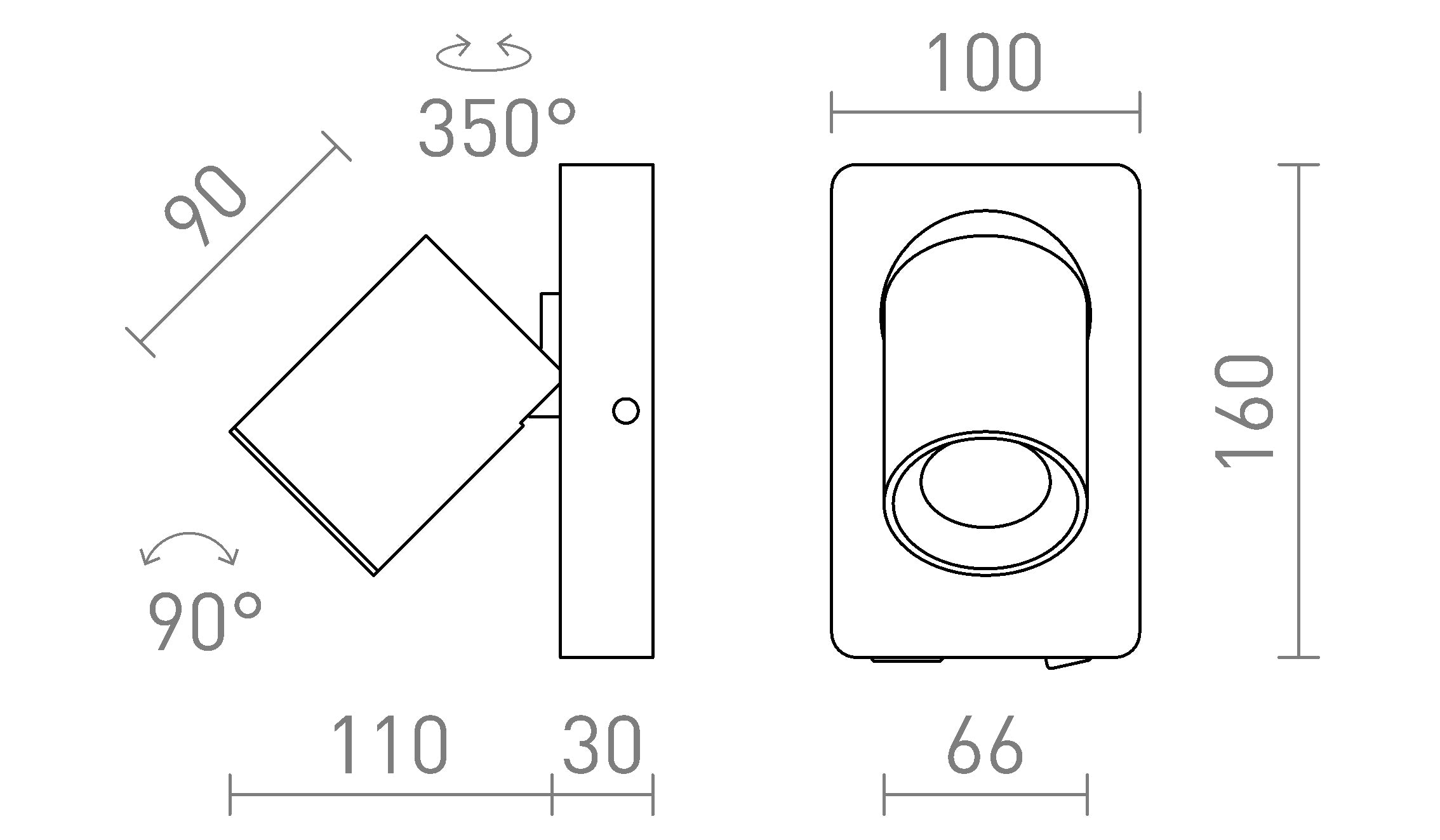 VOLTERA WANDLEUCHTE - Product sketch