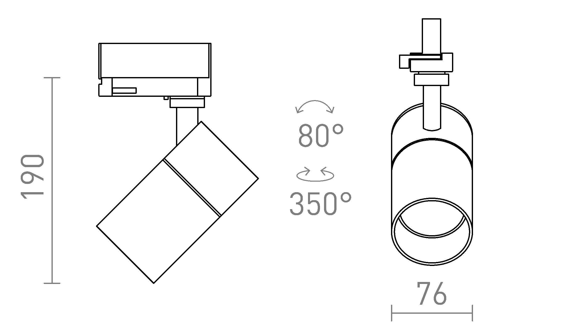 WISH 20 FÜR 3-PHASEN-STROMSCHIENE - Product sketch