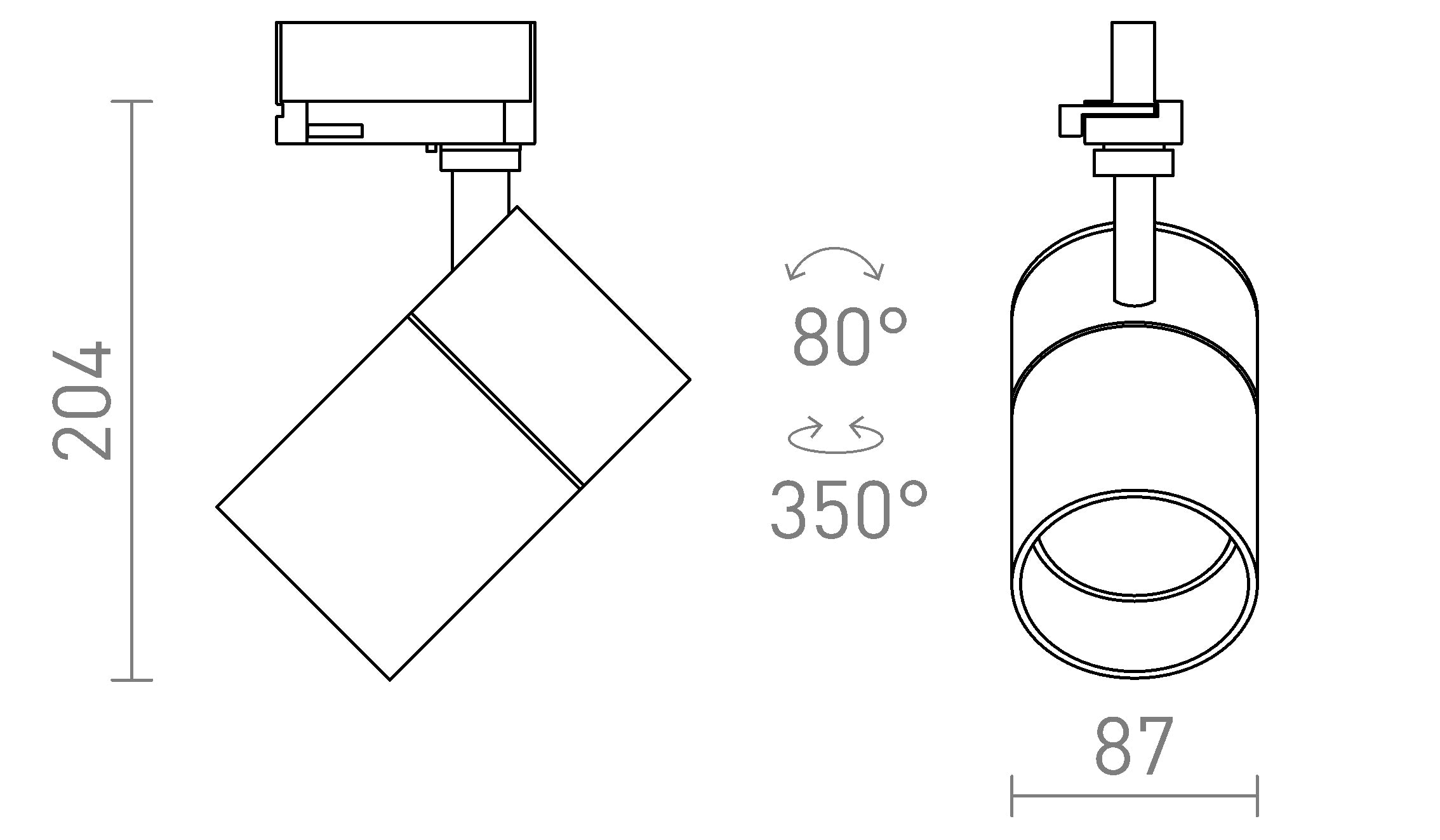 WISH 30 FÜR 3-PHASEN-STROMSCHIENE - Product sketch