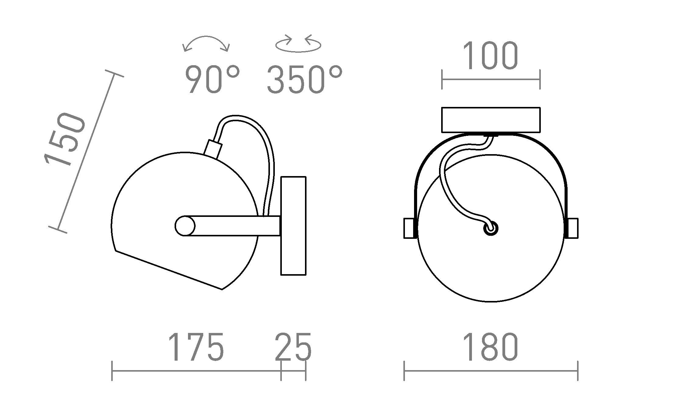 AGNETA AUFBAULEUCHTE - Product sketch