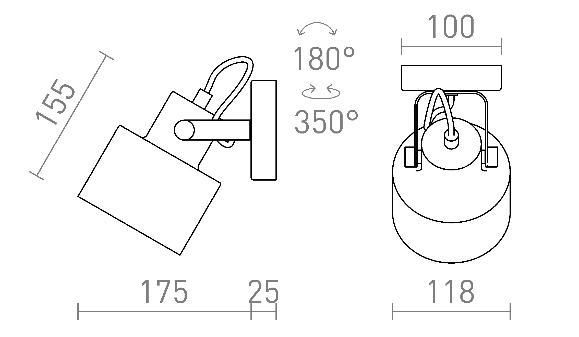 CELEIA AUFBAULEUCHTE - Product sketch