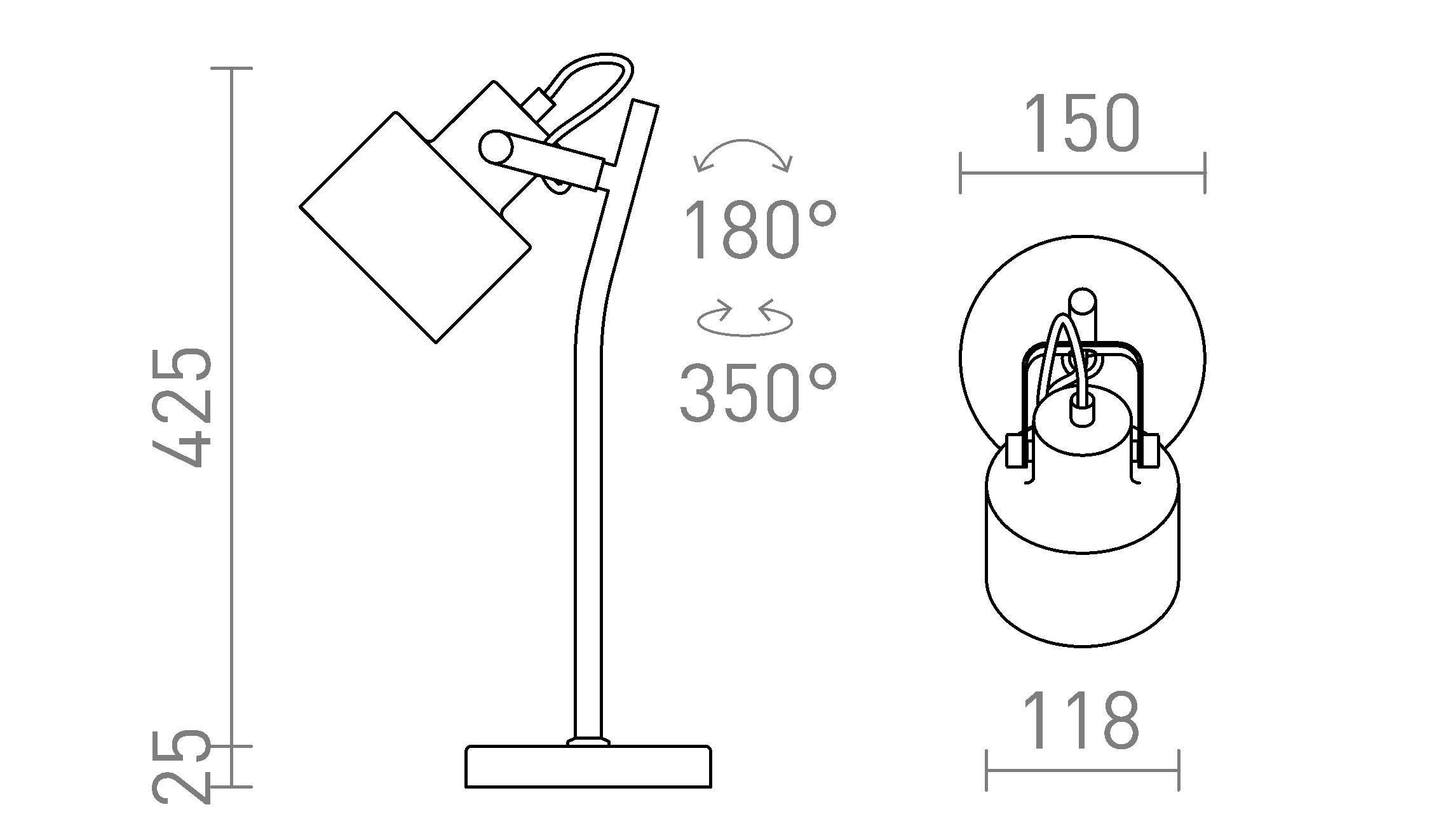CELEIA TISCHLEUCHTE - Product sketch