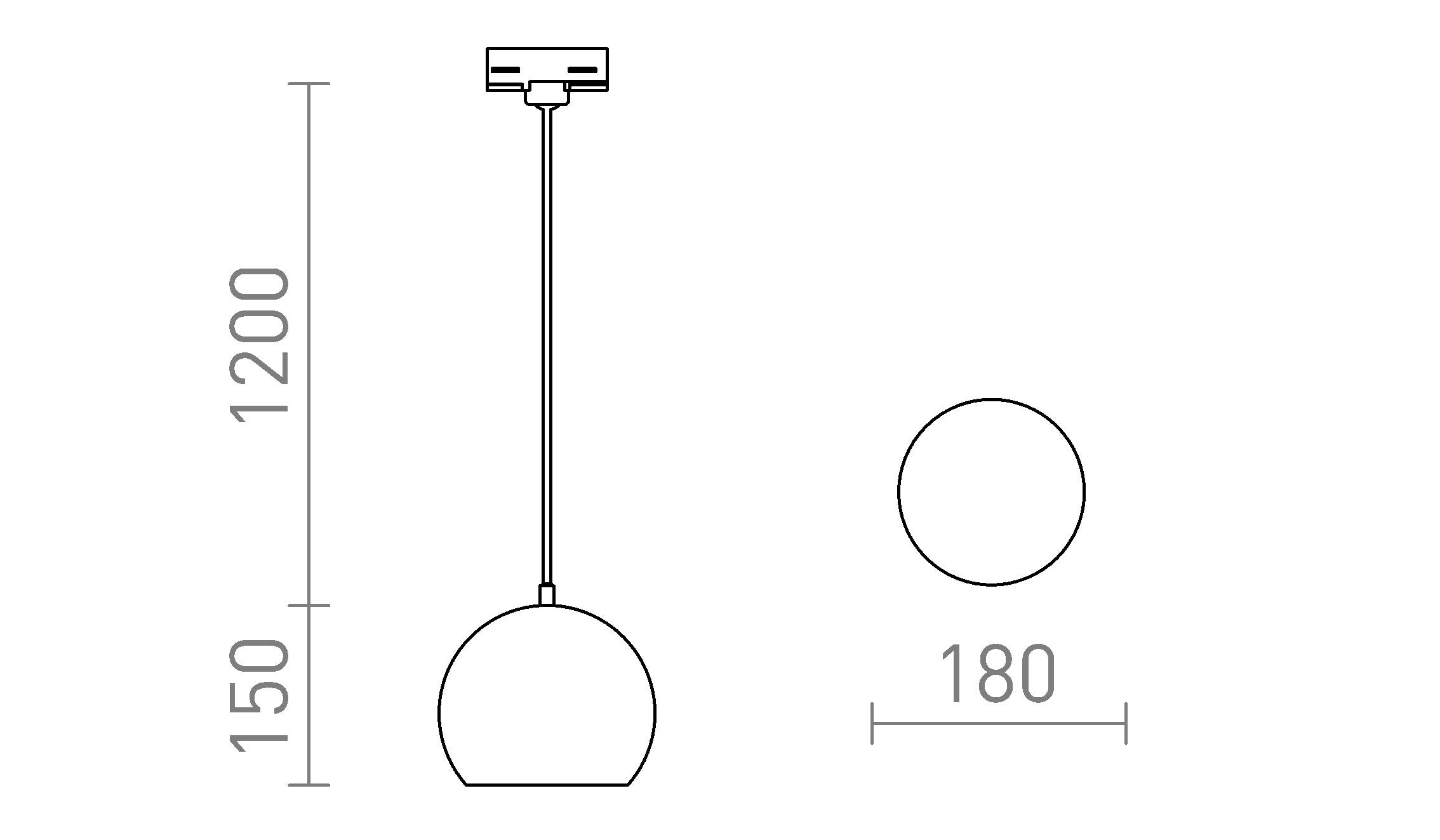 AGNETA FÜR 3-PHASE-STROMSCHIENE PENDELLEUCHTE - Product sketch