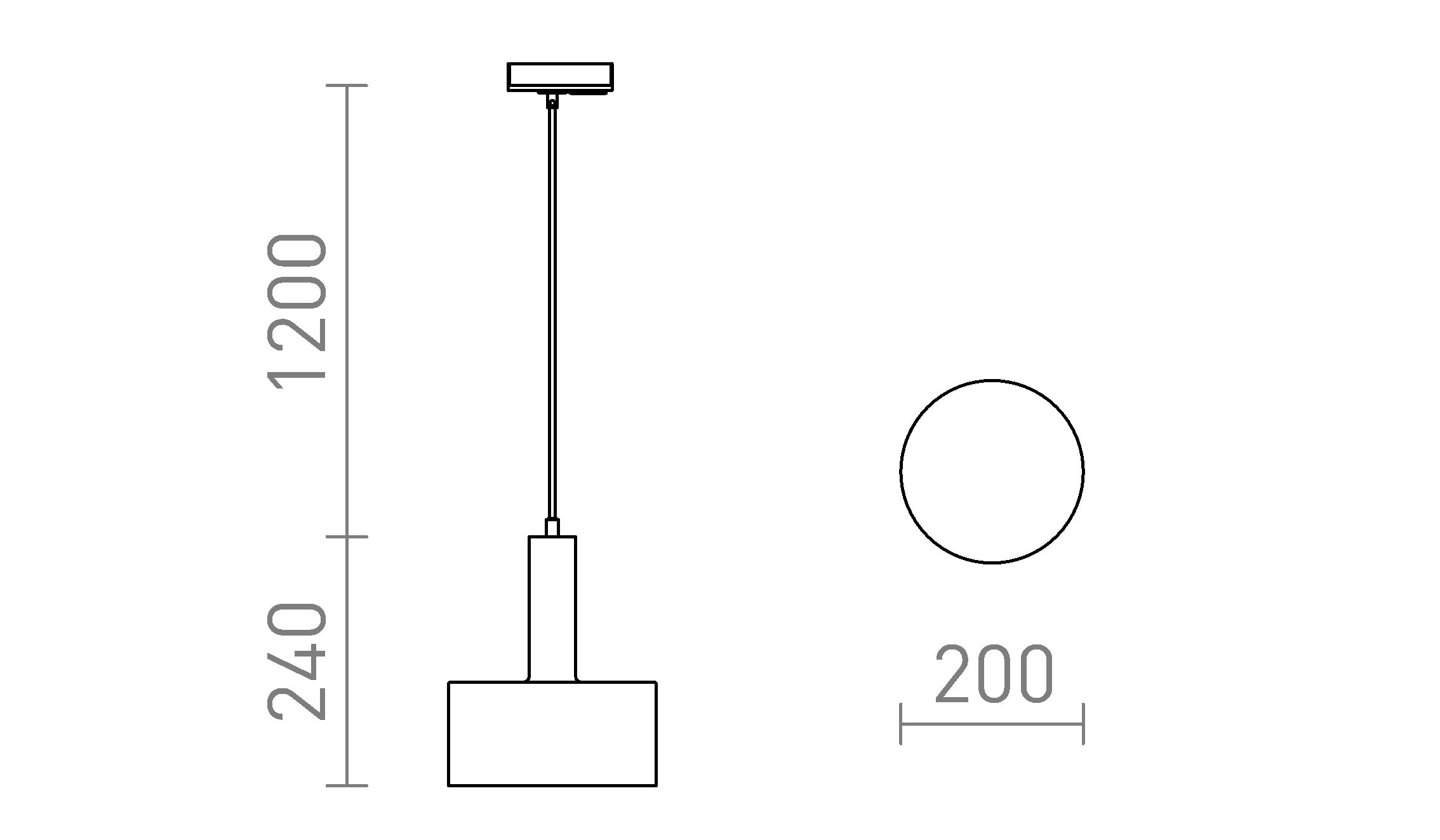 GIULIA 20 FÜR 1-PHASEN-STROMSCHIENE - Product sketch