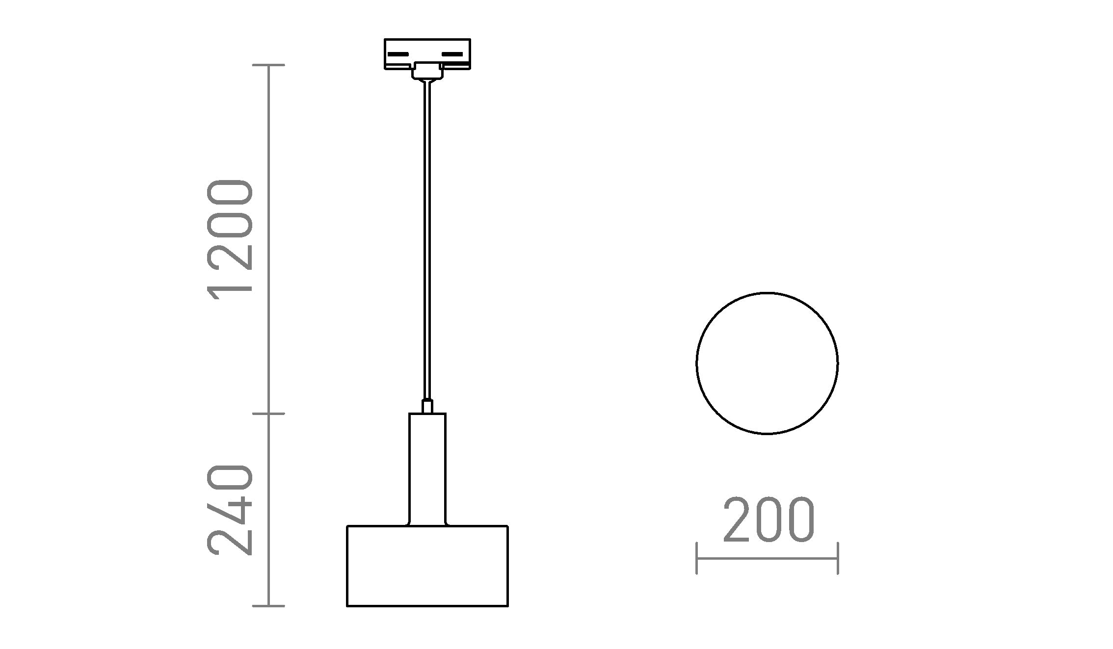 GIULIA 20 FÜR 3-PHASEN-STROMSCHIENE - Product sketch