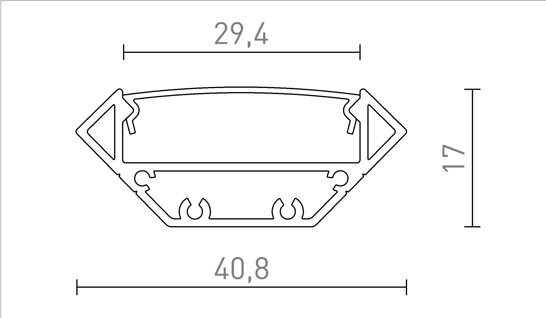 LED PROFILE J - Product sketch