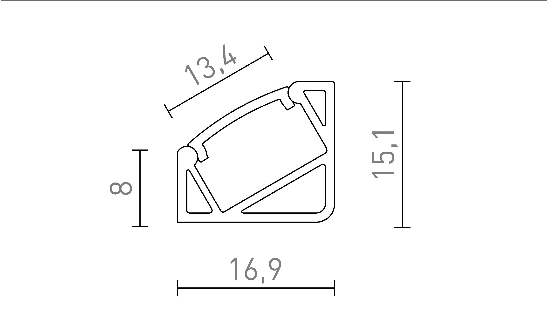 LED PROFILE I 30/60 - Product sketch