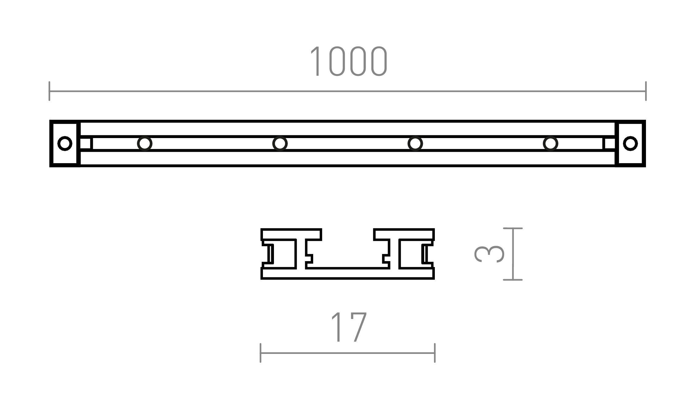 VEGA STROMSCHIENE 1M - Product sketch