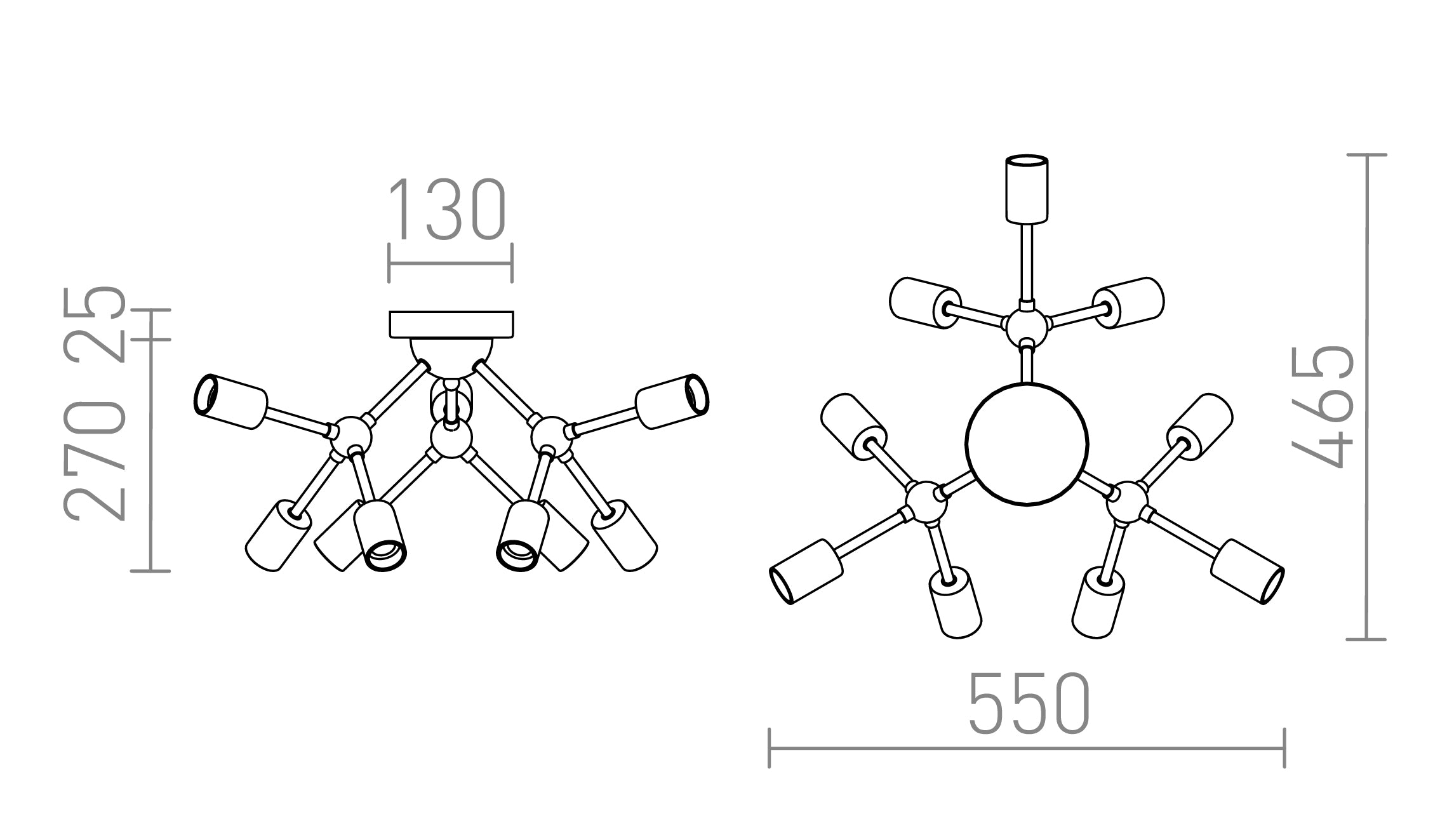 ARTEMIA DECKENLEUCHTE - Product sketch
