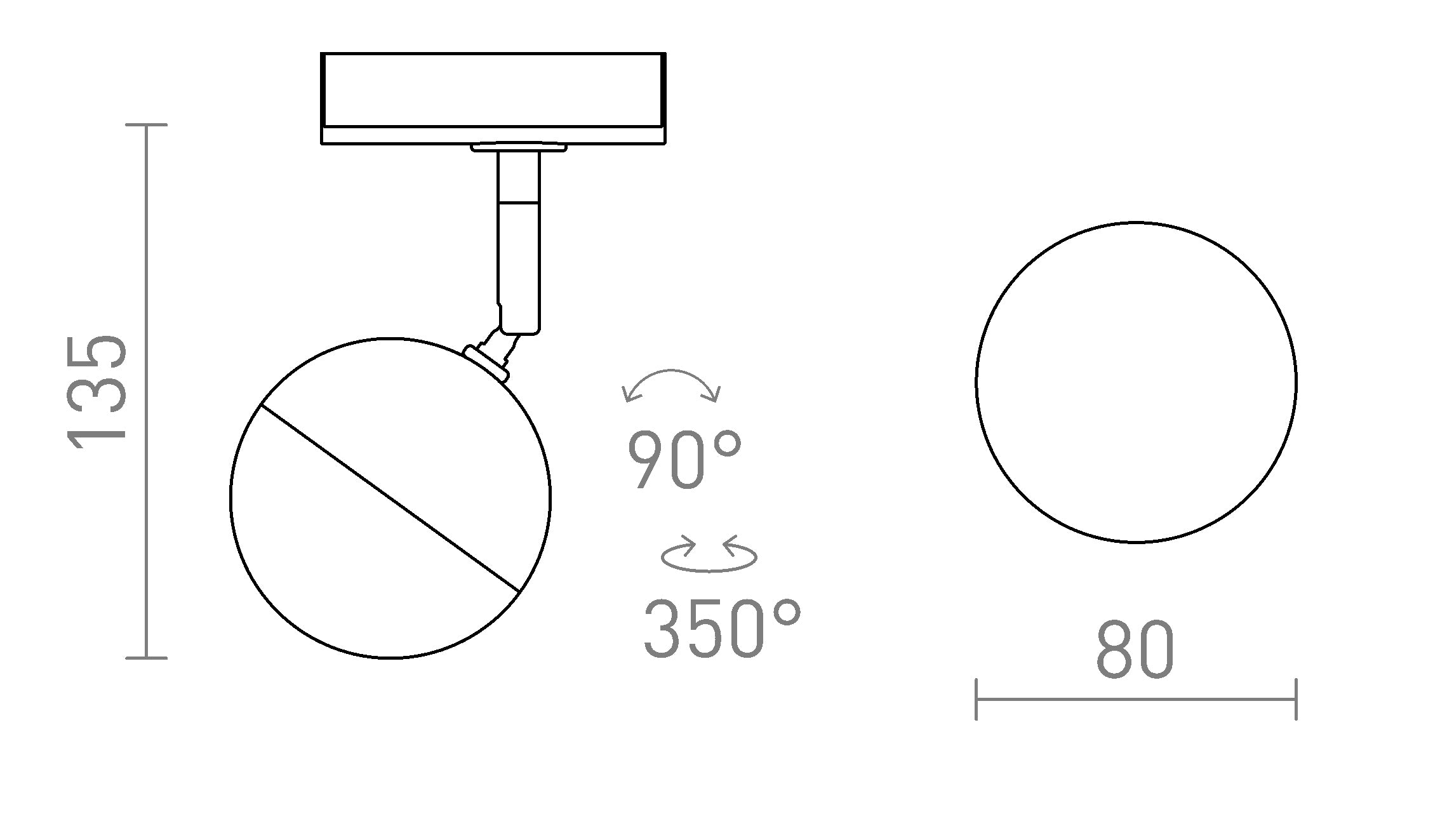 LYRA FÜR 1-PHASEN-STROMSCHIENE - Product sketch