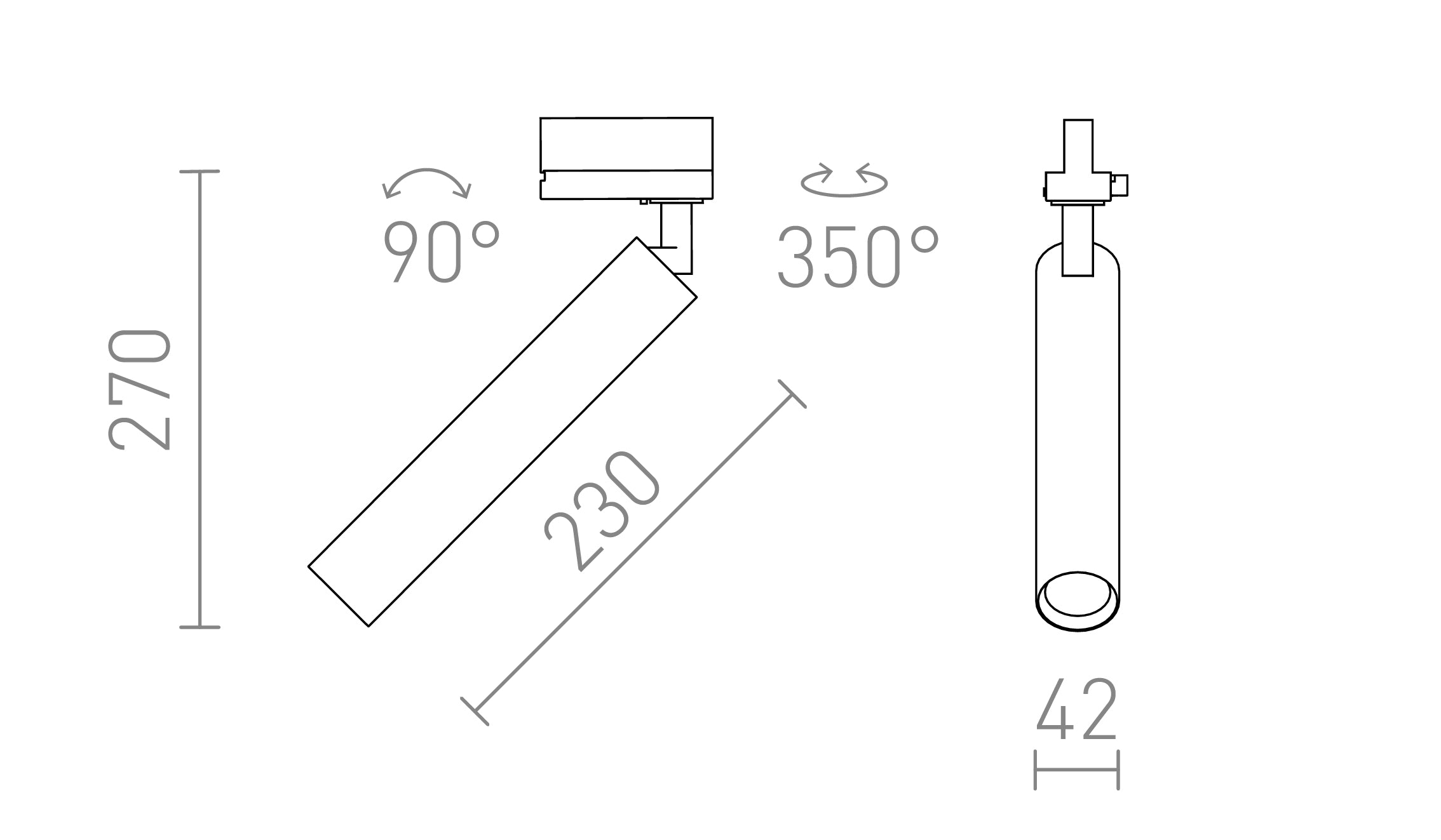 DARRIN FÜR 3-PHASE-STROMSCHIENE - Product sketch