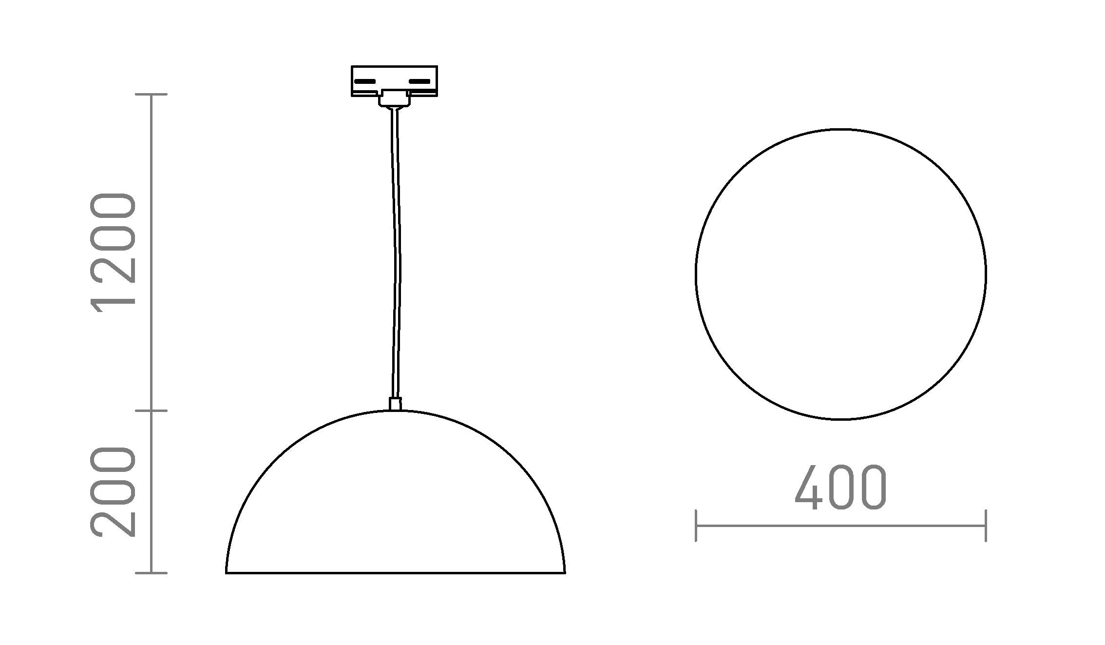 GLADYS 40 FÜR 3-PHASEN-STROMSCHIENE - Product sketch
