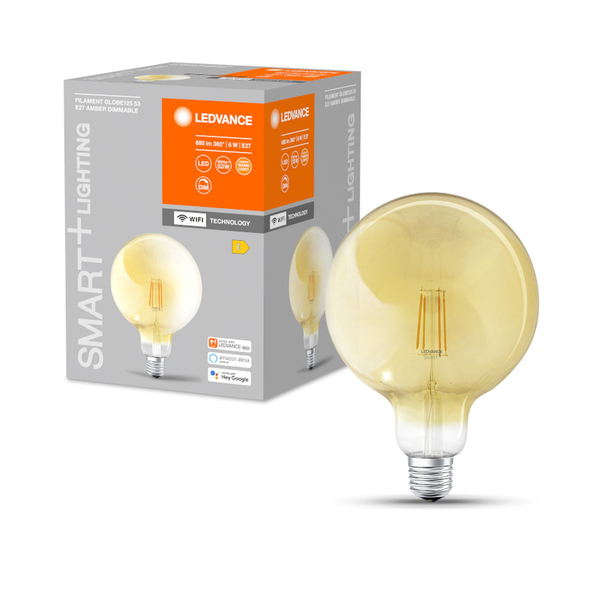 RENDL light source OSRAM SMART+ Globe 125 WiFi Vintage  amber 230V E27 LED EQ53 2400K G13944 2