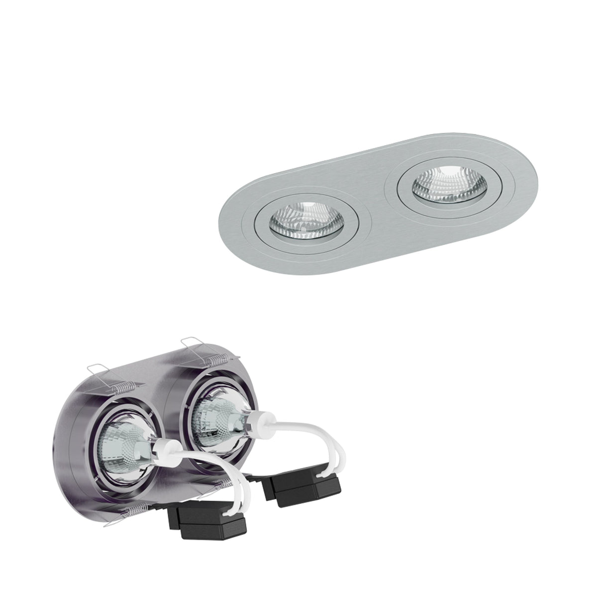 RENDL Outlet BIZZ II directional brushed aluminum 12V GU5,3 2x50W R10189 8