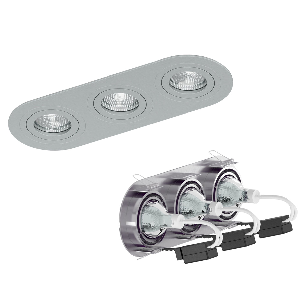 RENDL Outlet BIZZ III directional brushed aluminum 12V GU5,3 3x50W R10210 6